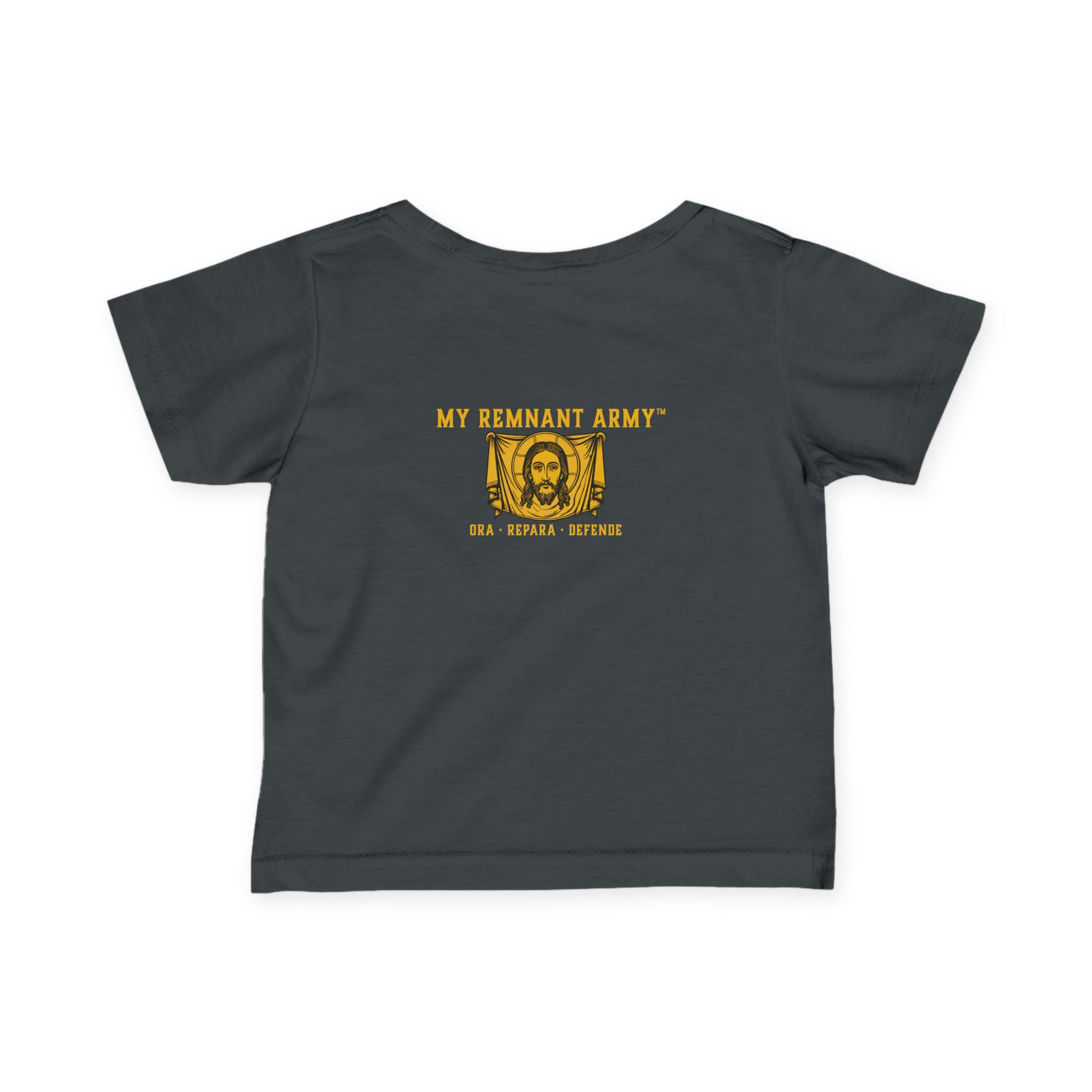 Infant Tee — "DEUS VULT" Religious Baby Shirt (My Remnant Army back) - Image 14