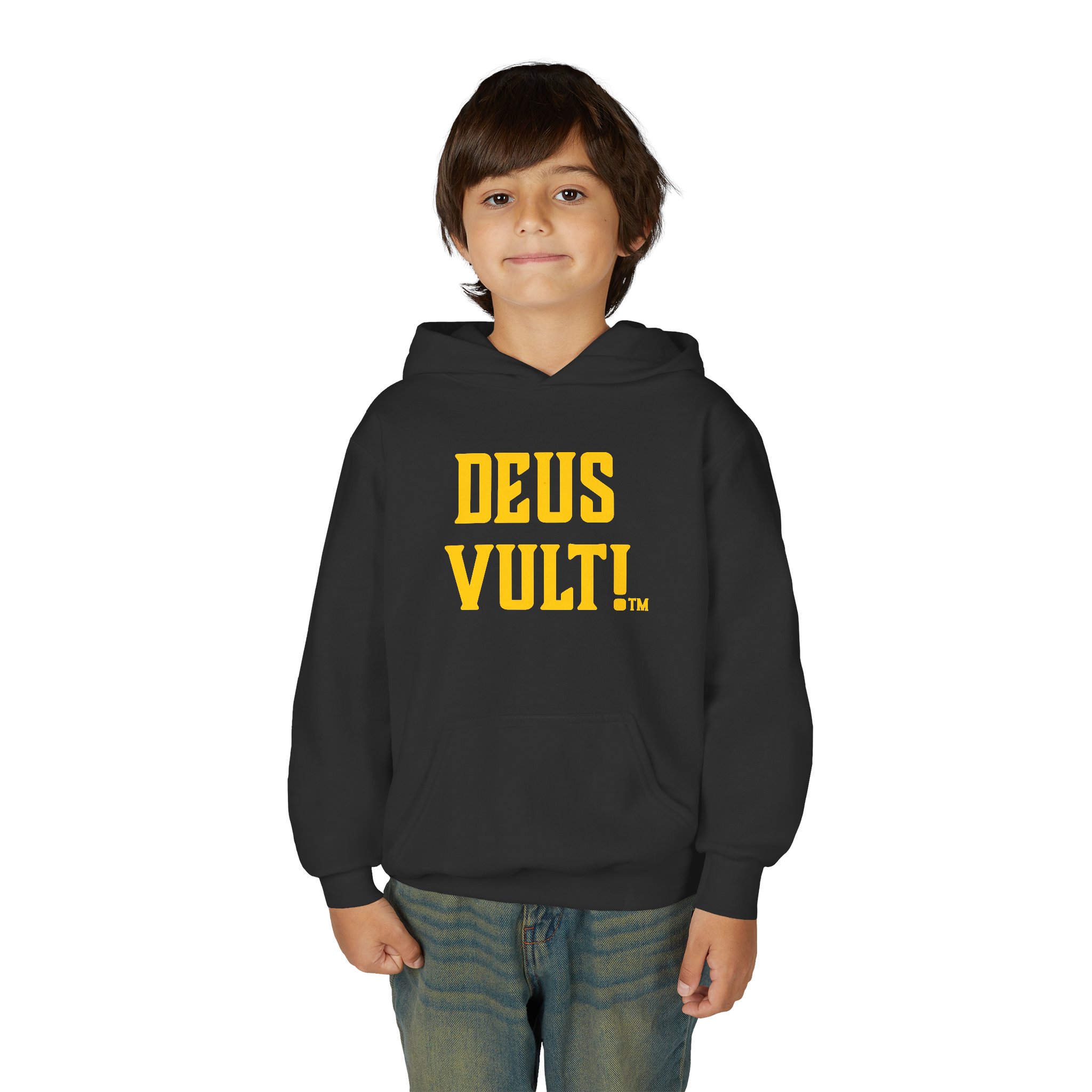Youth Hoodie — "Deus Vult" Religious Graphic Pullover - Image 7
