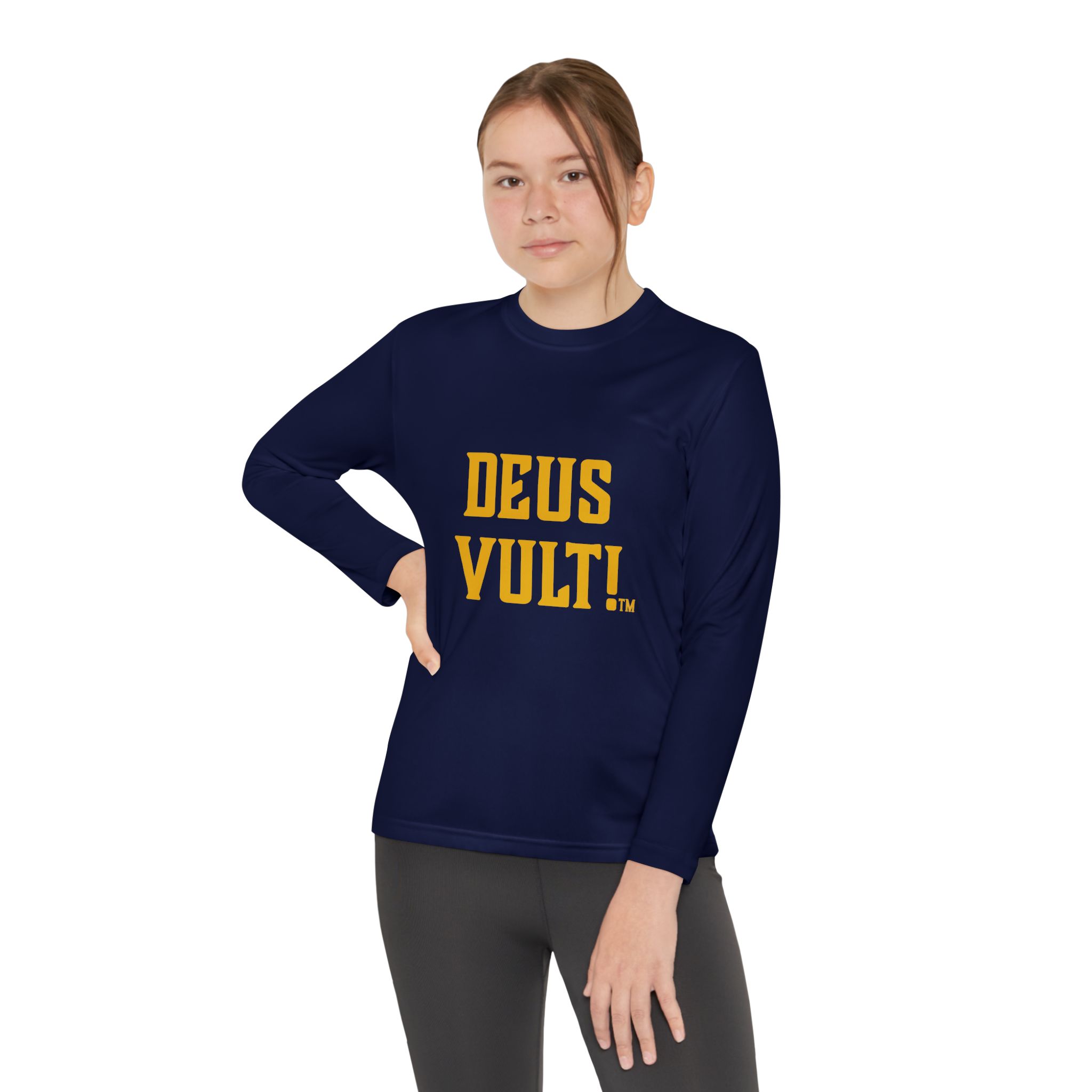 Youth Long Sleeve Tee — "DEUS VULT" Catholic/My Remnant Army Graphic - Image 44