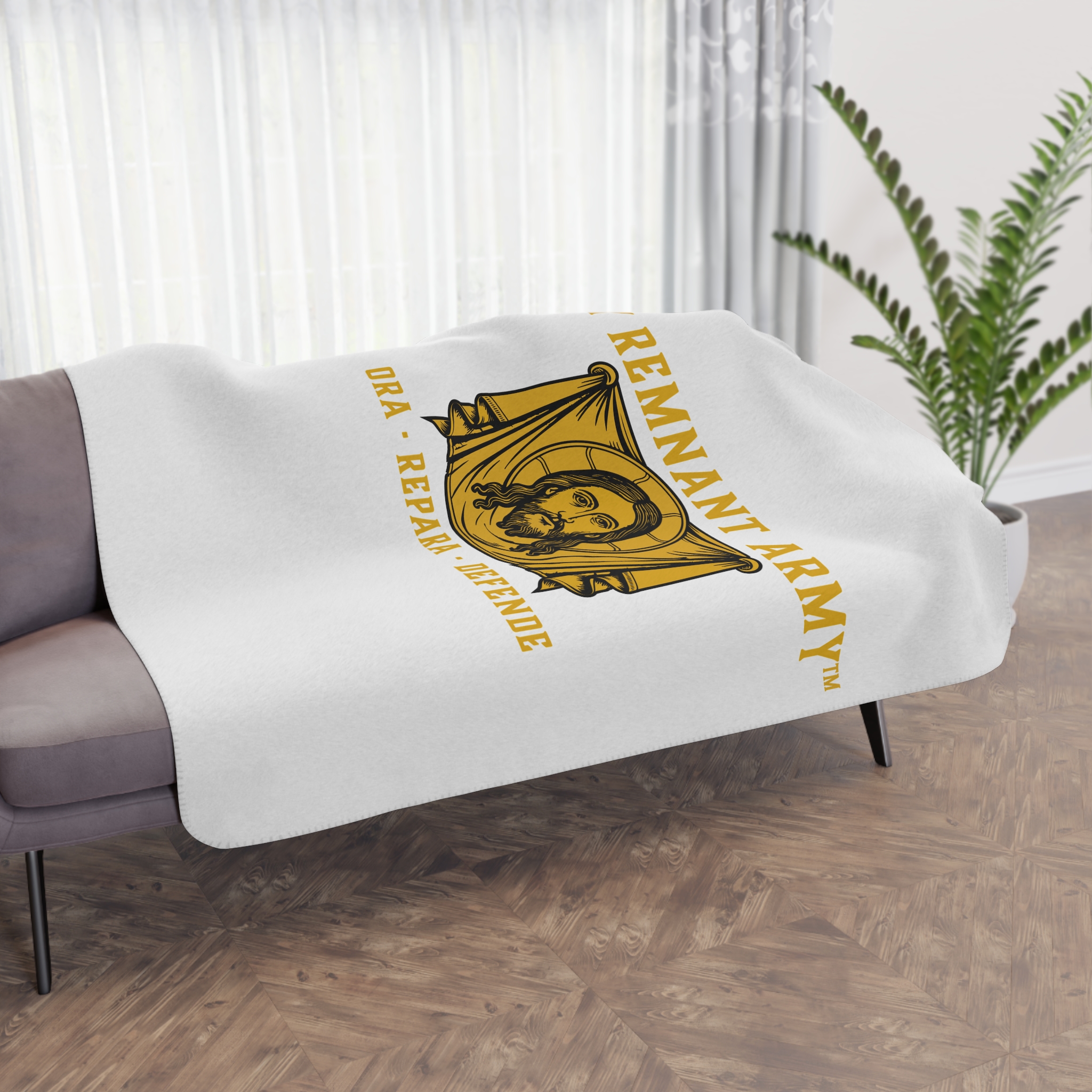 Christian Sherpa Blanket — "My Remnant Army" Ora Repara Defende Throw - Image 8
