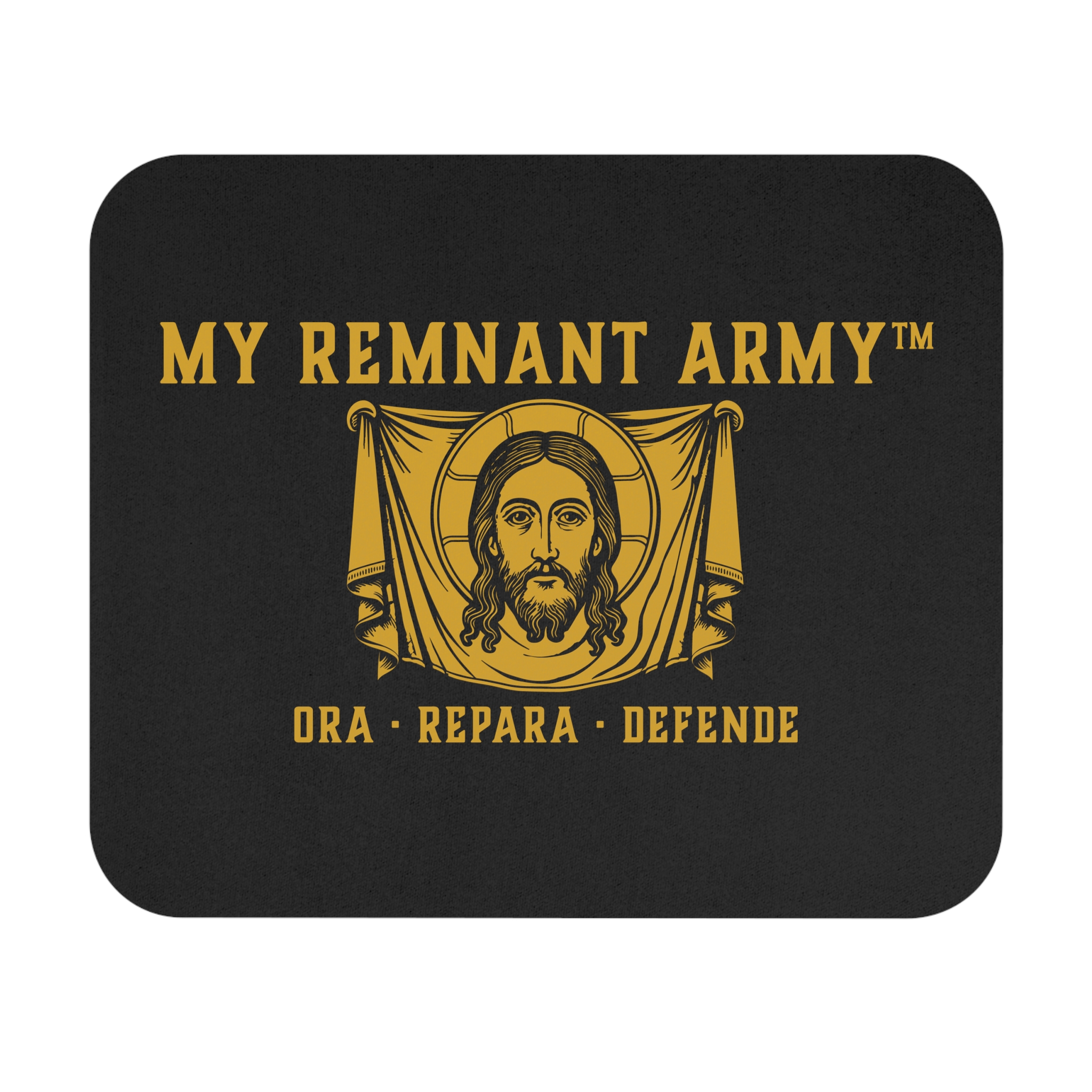 My Remnant Army Mouse Pad — 'Ora Repara Defende' Religious Desk Mat