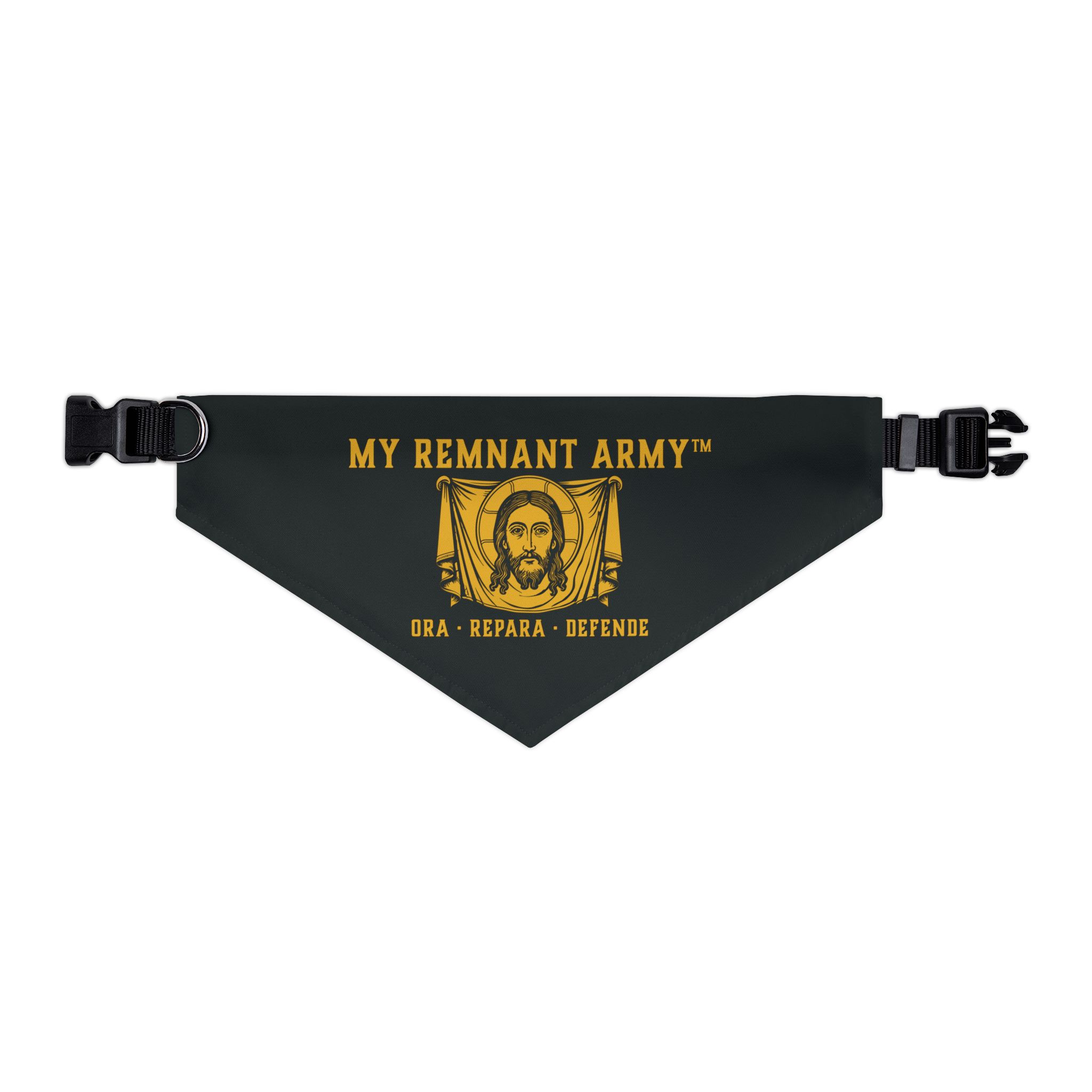 My Remnant Army Pet Bandana Collar — "Ora · Repara · Defende" Dog Collar Bandana - Image 3
