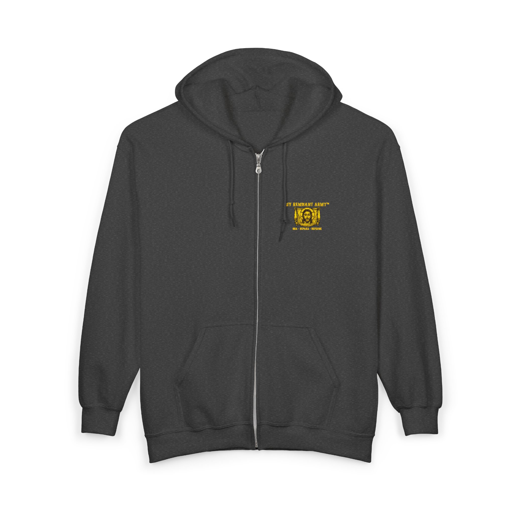 Zip Hoodie — 'Deus Vult' Medieval Crusader Emblem Full-Zip Hoodie - Image 11