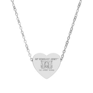My Remnant Army Heart Necklace-Engraved Logo