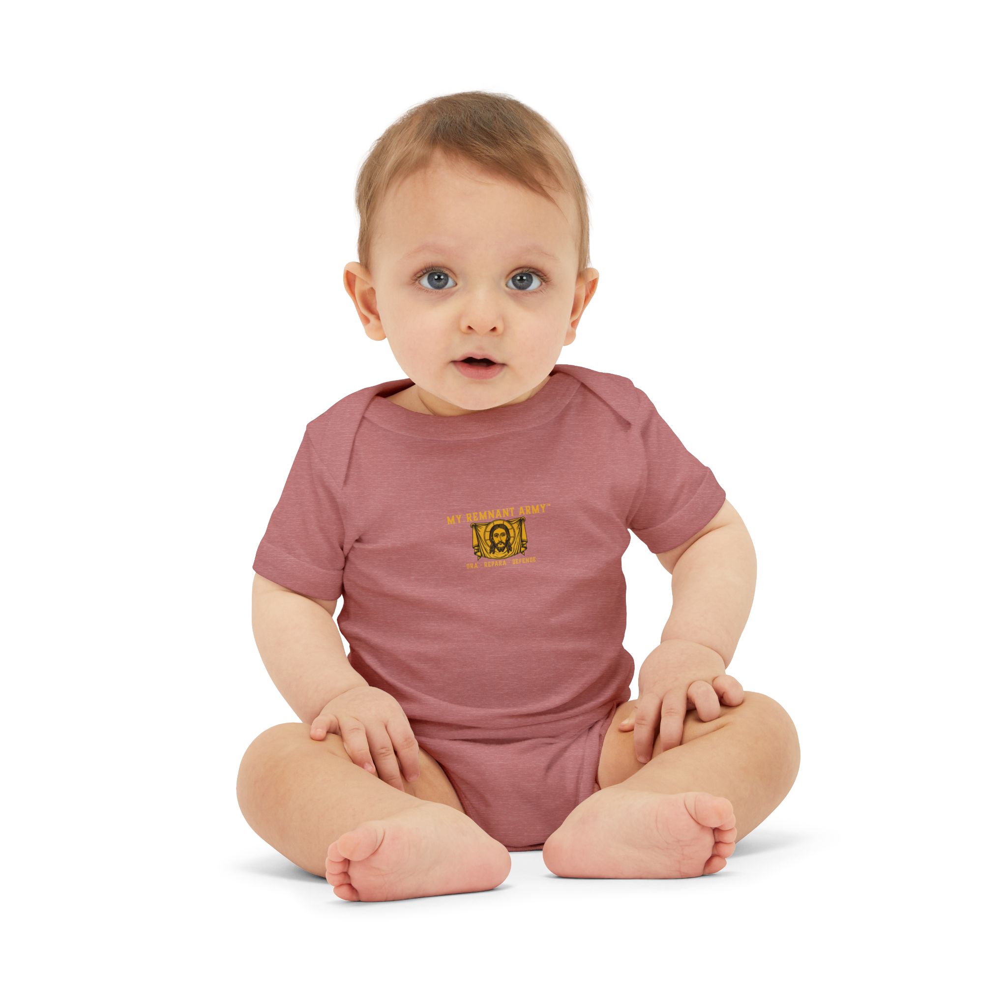 Infant Onesie – 'Deus Vult' Vintage Icon Baby Bodysuit - Image 7