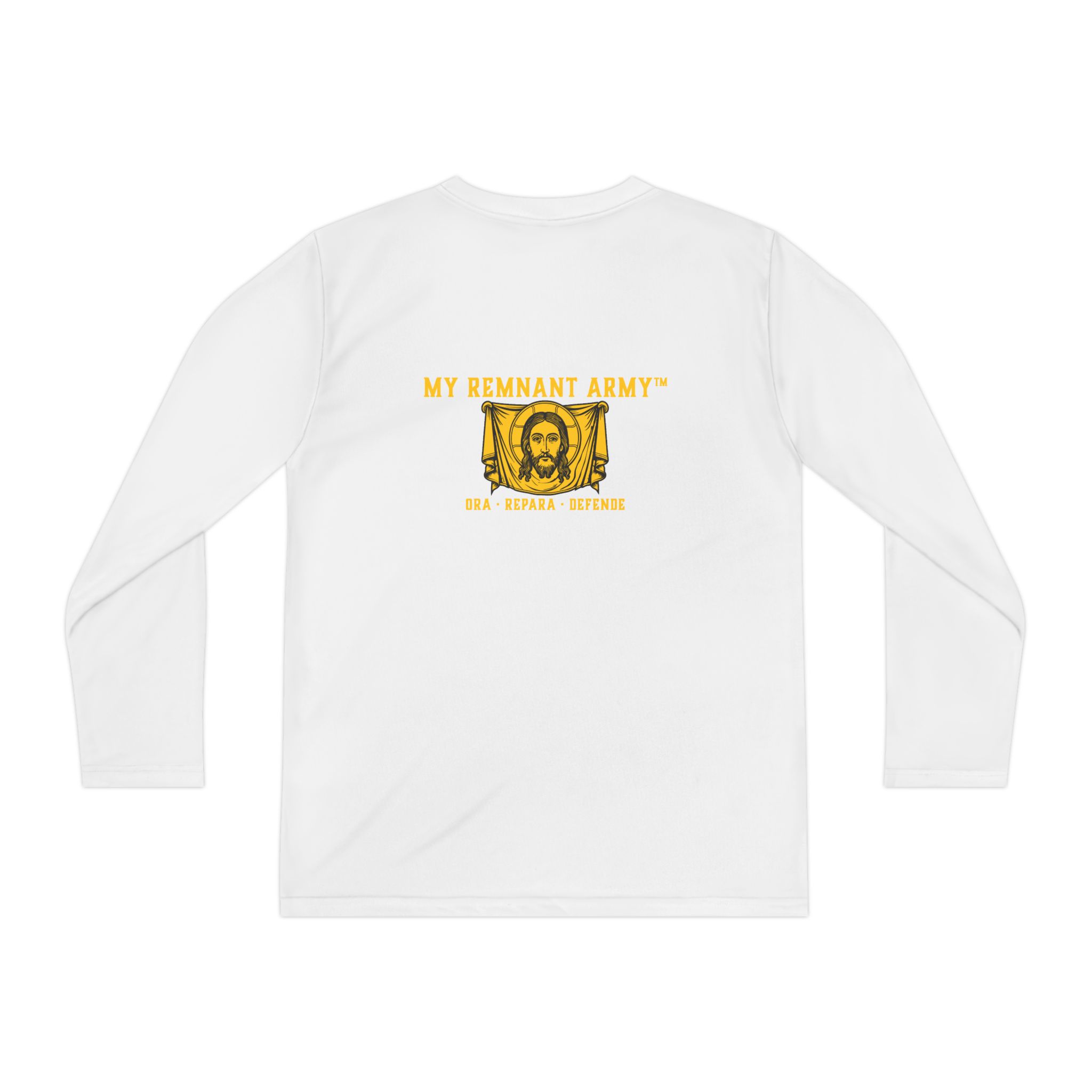 Youth Long Sleeve Tee — "DEUS VULT" Catholic/My Remnant Army Graphic - Image 2