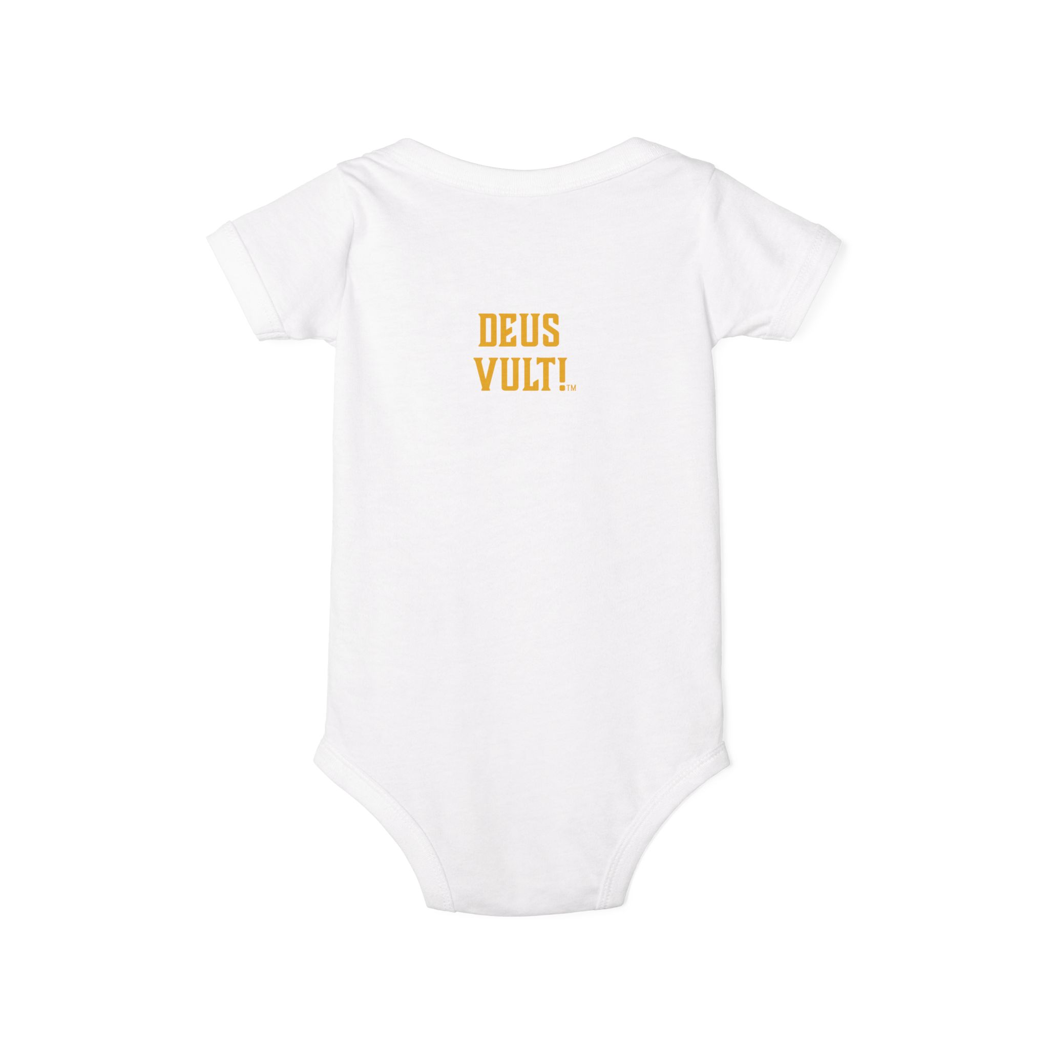 Infant Onesie – 'Deus Vult' Vintage Icon Baby Bodysuit - Image 2