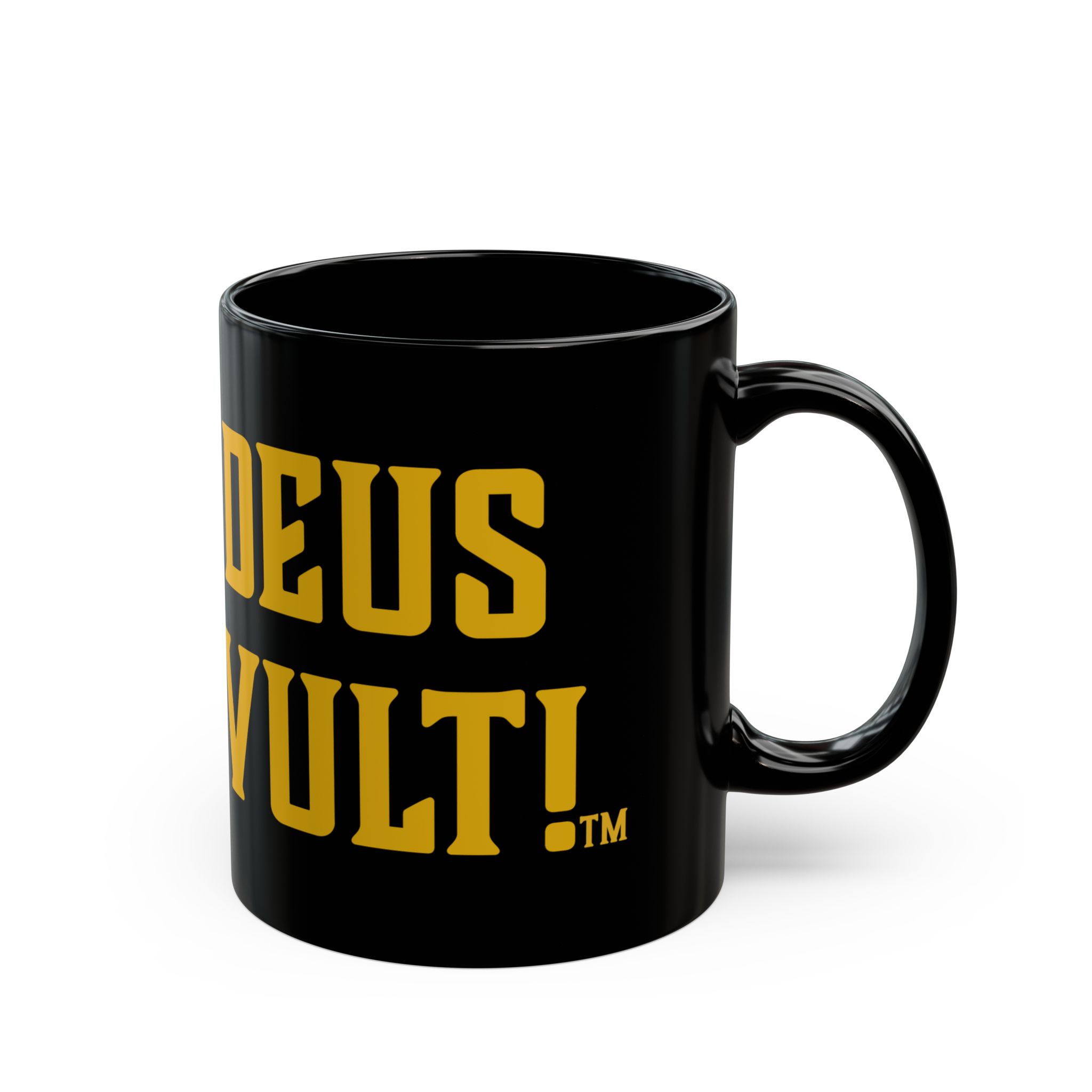 Deus Vult Coffee Mug — Black Gothic Latin Phrase Mug (11oz & 15oz) - Image 2