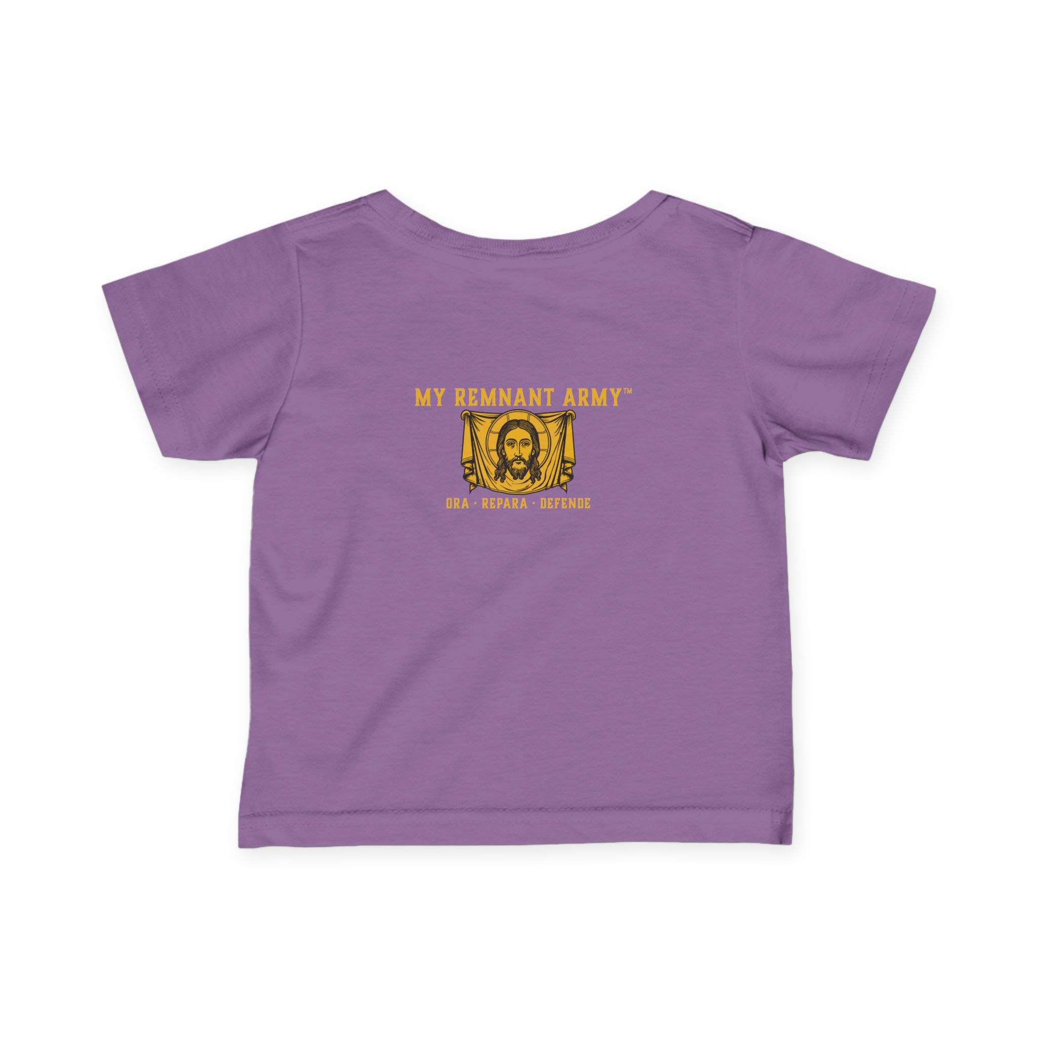 Infant Tee — "DEUS VULT" Religious Baby Shirt (My Remnant Army back) - Image 26