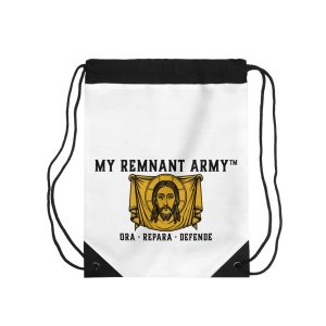 Deus Vult Drawstring Bag — 'My Remnant Army' Faith Backpack