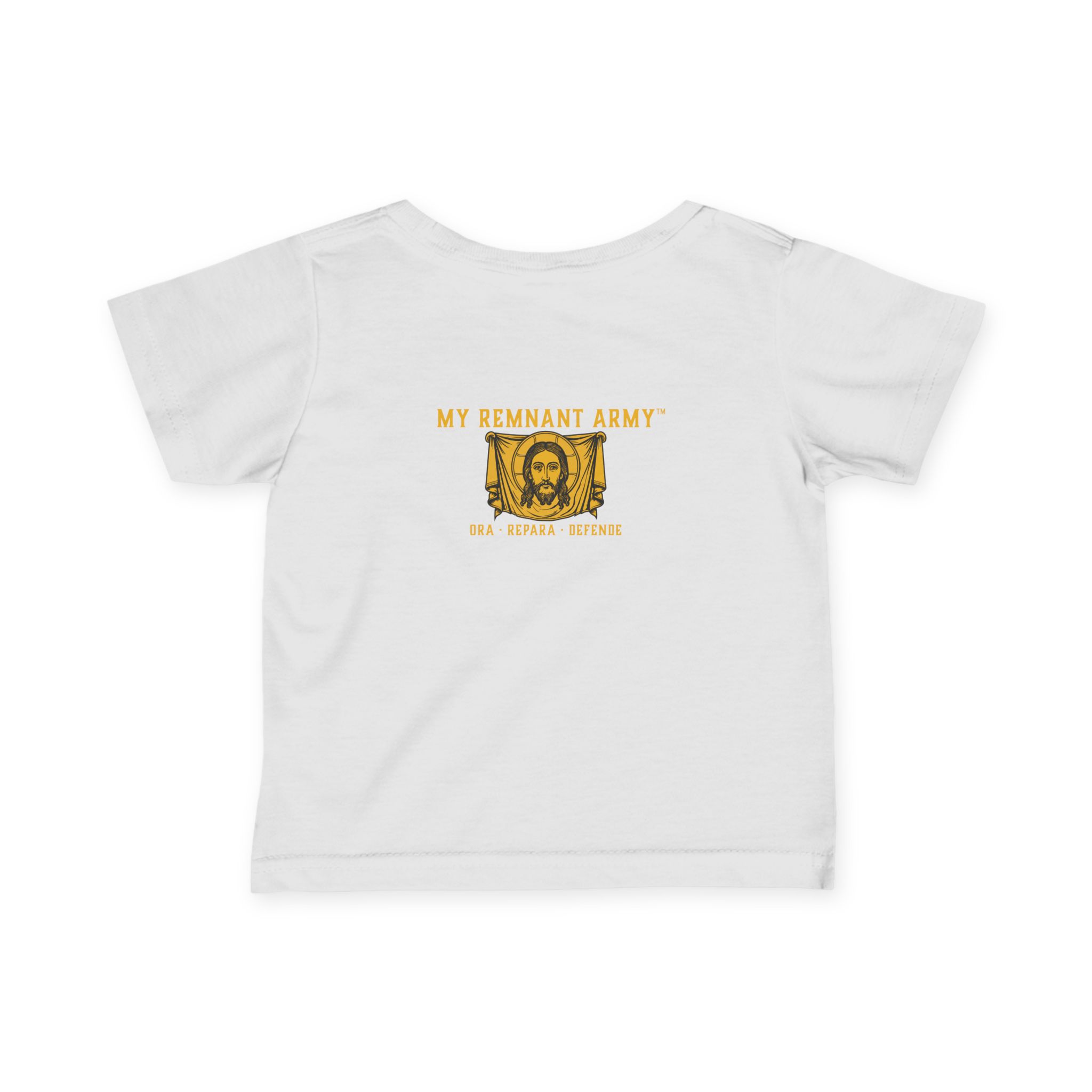 Infant Tee — "DEUS VULT" Religious Baby Shirt (My Remnant Army back) - Image 2