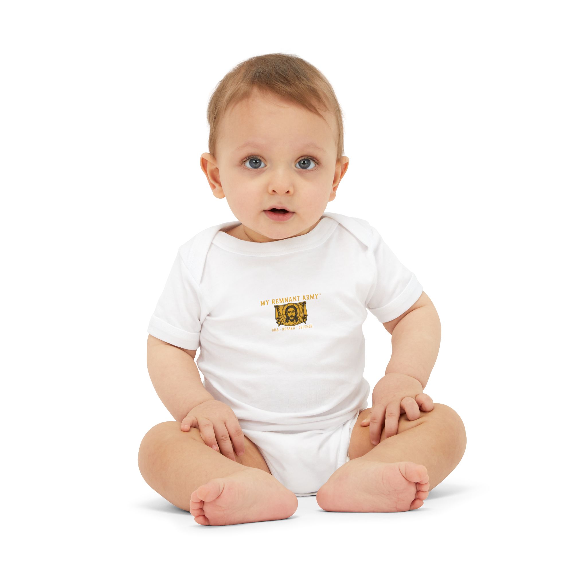 Infant Onesie – 'Deus Vult' Vintage Icon Baby Bodysuit - Image 3