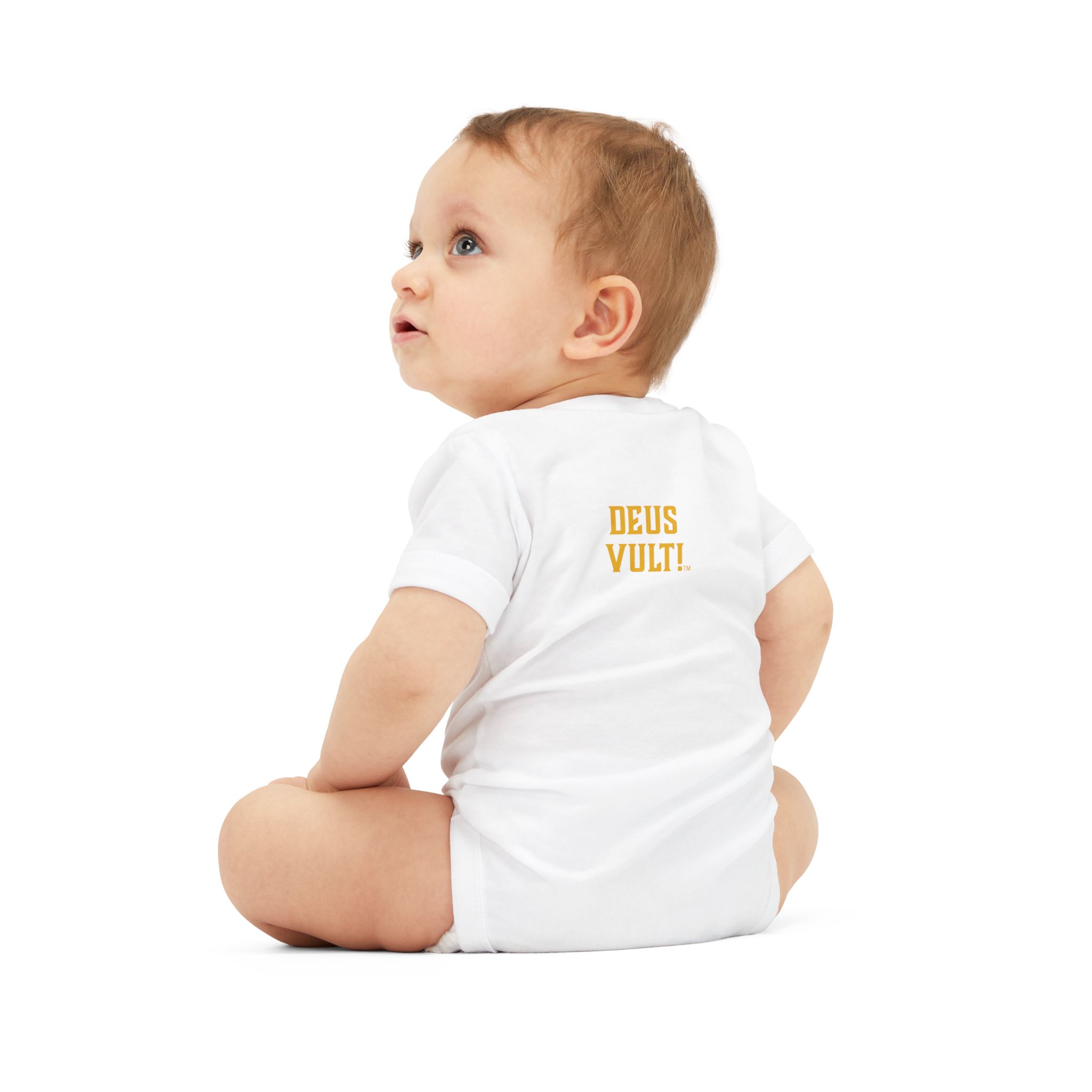 Infant Onesie – 'Deus Vult' Vintage Icon Baby Bodysuit - Image 4