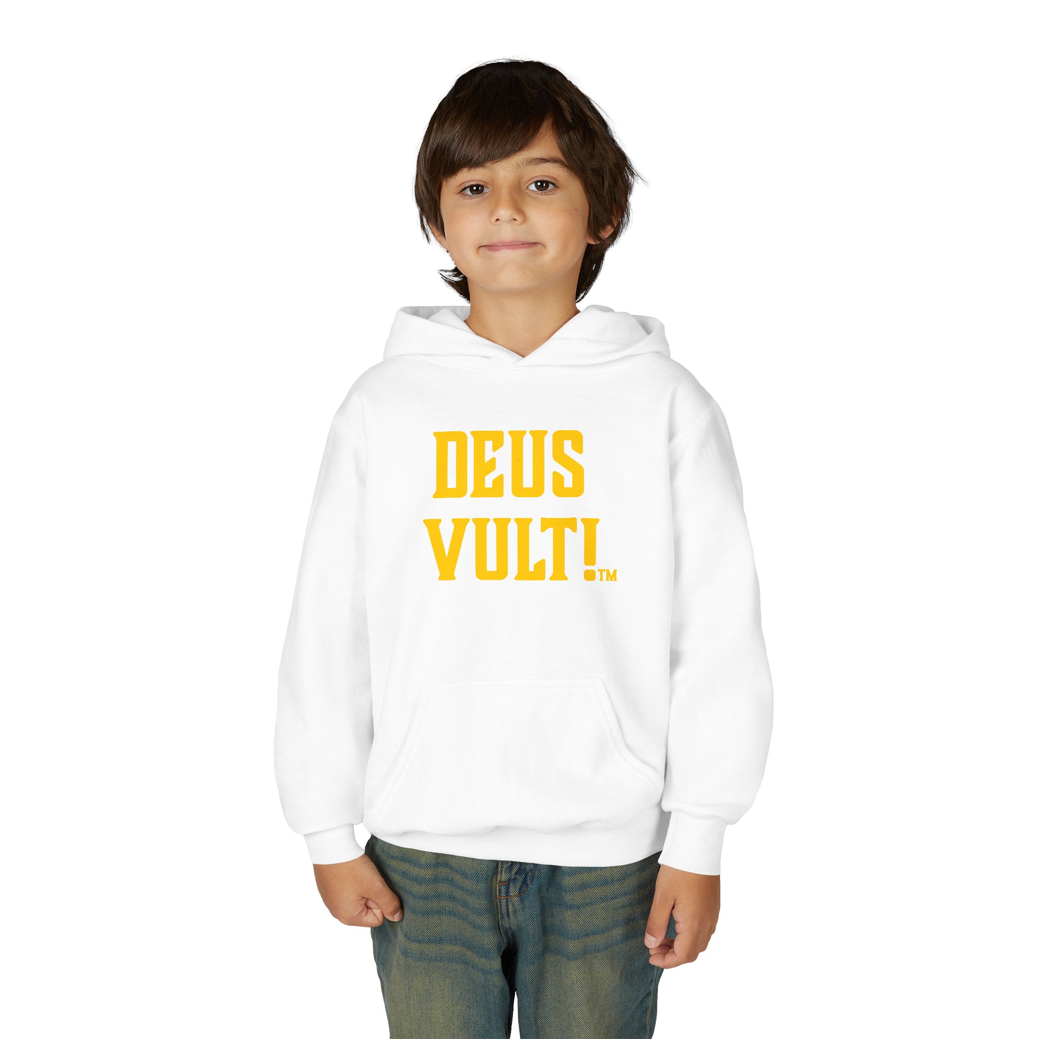 Youth Hoodie — "Deus Vult" Religious Graphic Pullover - Image 3