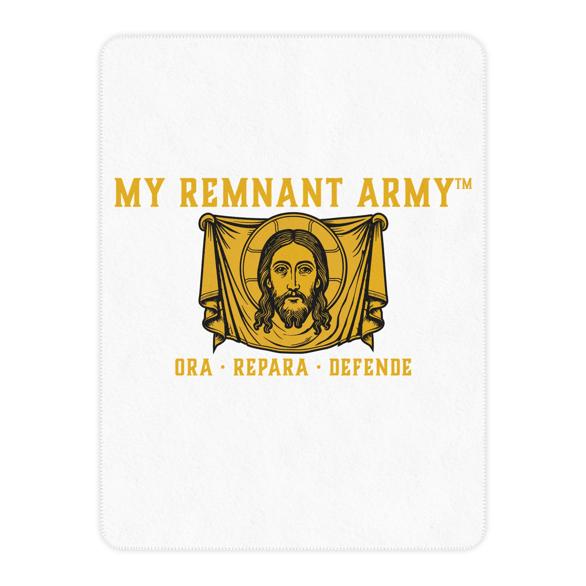 Christian Sherpa Blanket — "My Remnant Army" Ora Repara Defende Throw - Image 5