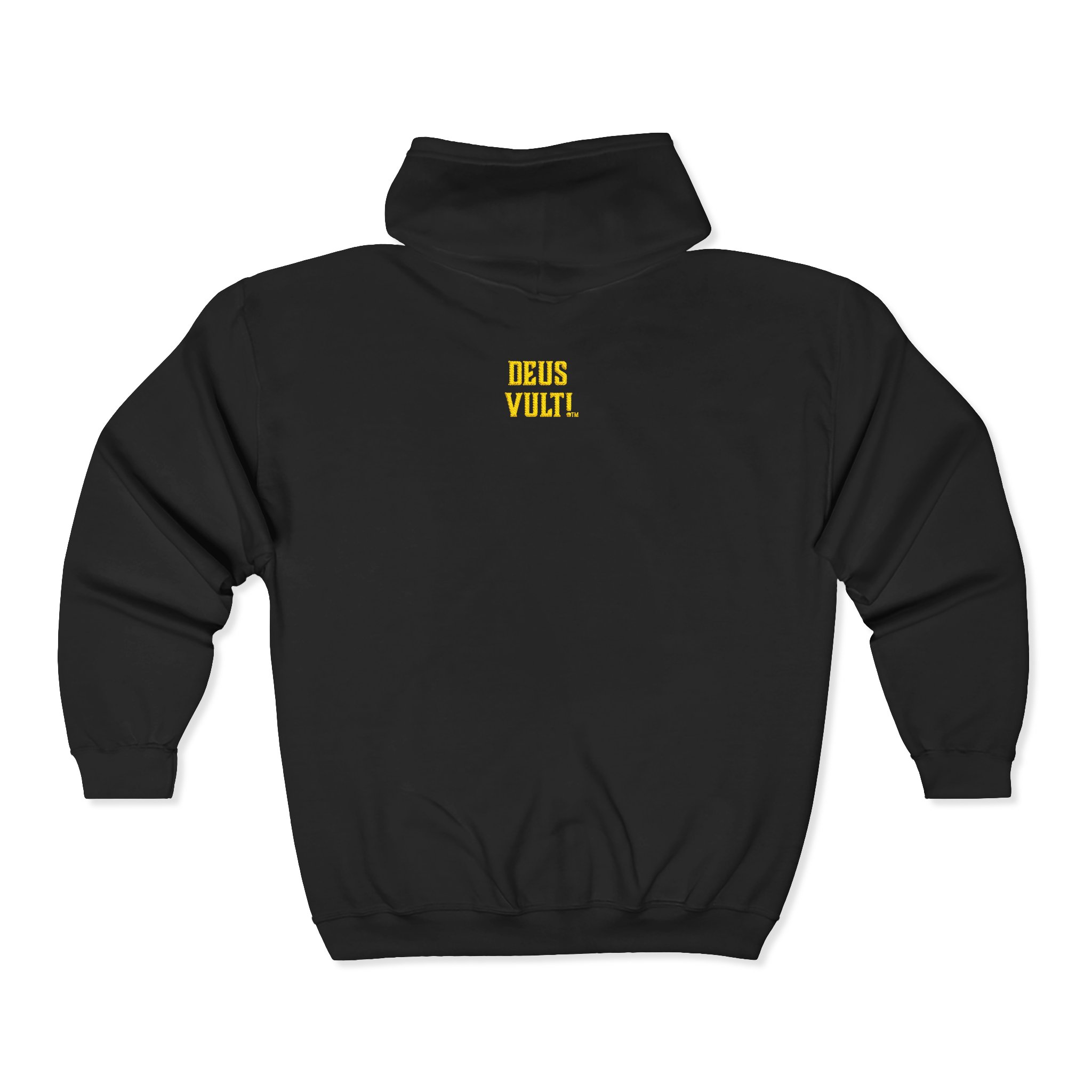 Deus Vult Zip Hoodie – Medieval Crusader Emblem Full-Zip Sweatshirt - Image 2