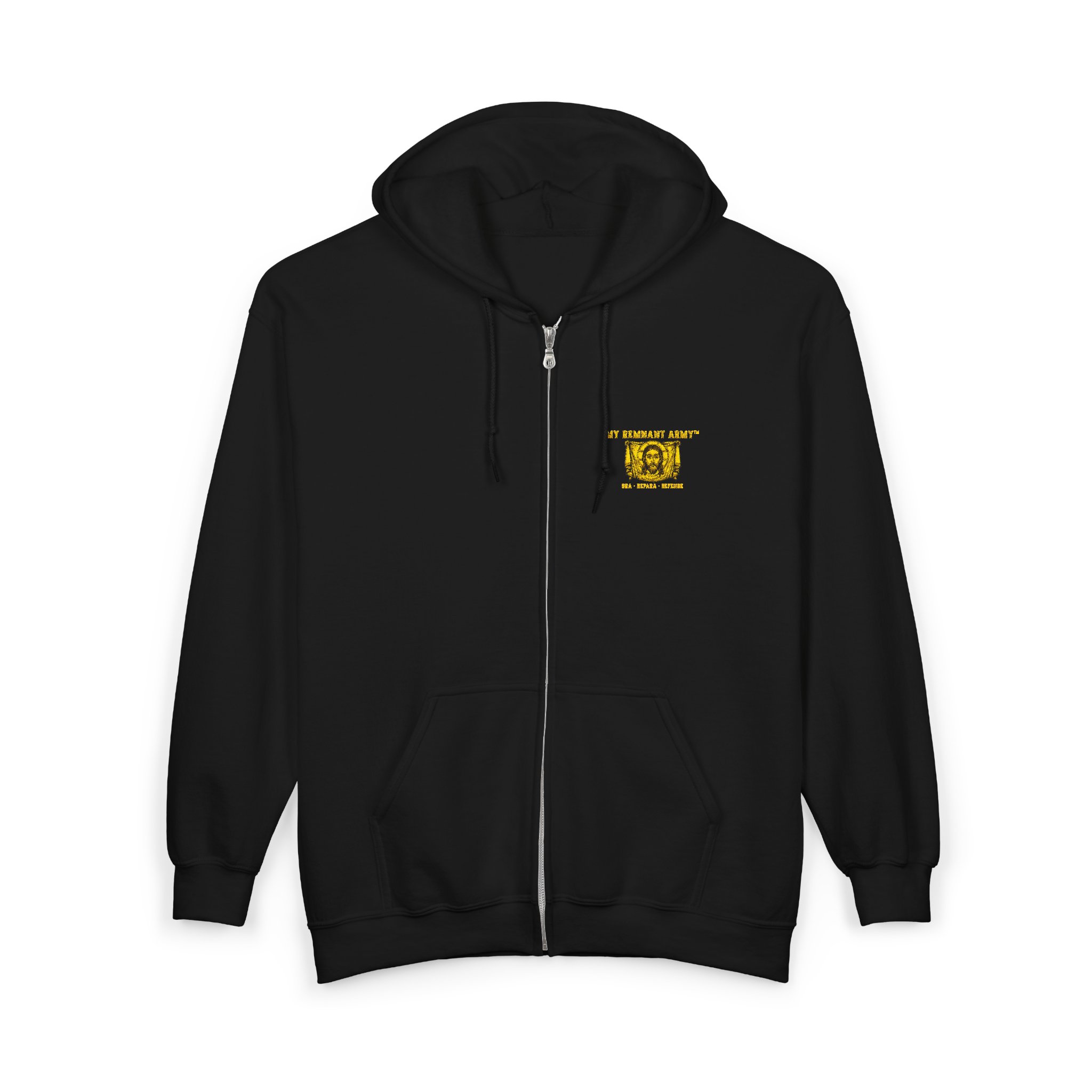 Zip Hoodie — 'Deus Vult' Medieval Crusader Emblem Full-Zip Hoodie - Image 3