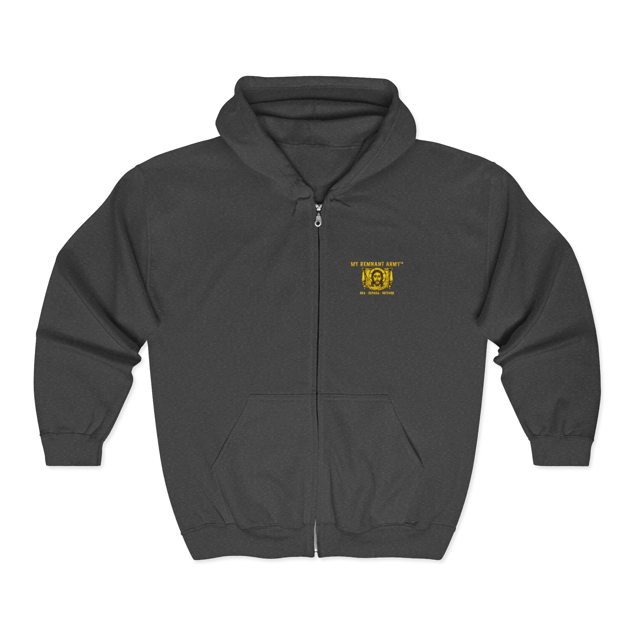 Zip Hoodie — 'Deus Vult' Medieval Crusader Emblem Full-Zip Hoodie - Image 9