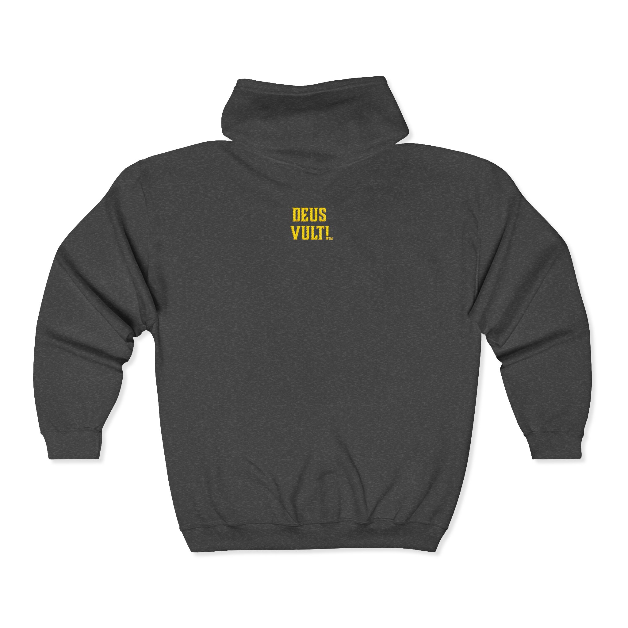 Deus Vult Zip Hoodie – Medieval Crusader Emblem Full-Zip Sweatshirt - Image 6