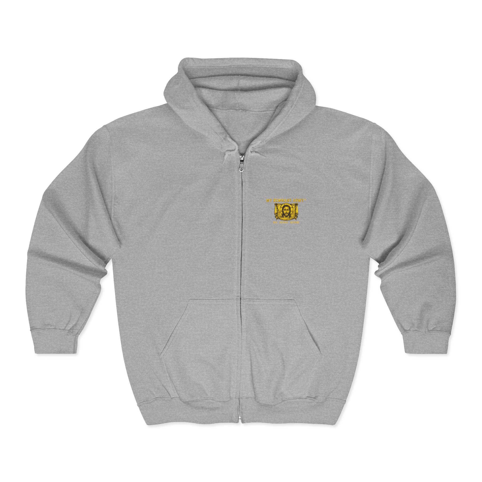 Zip Hoodie — 'Deus Vult' Medieval Crusader Emblem Full-Zip Hoodie - Image 5