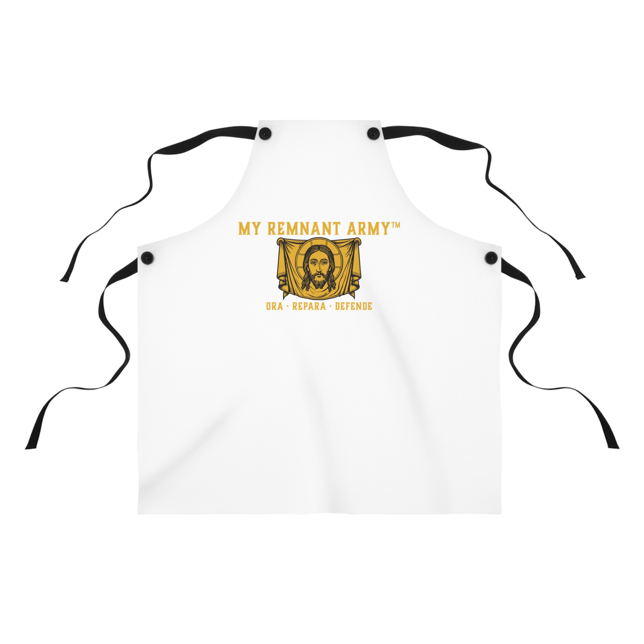 My Remnant Army Apron — 'Ora, Repara, Defende' Religious Kitchen Apron