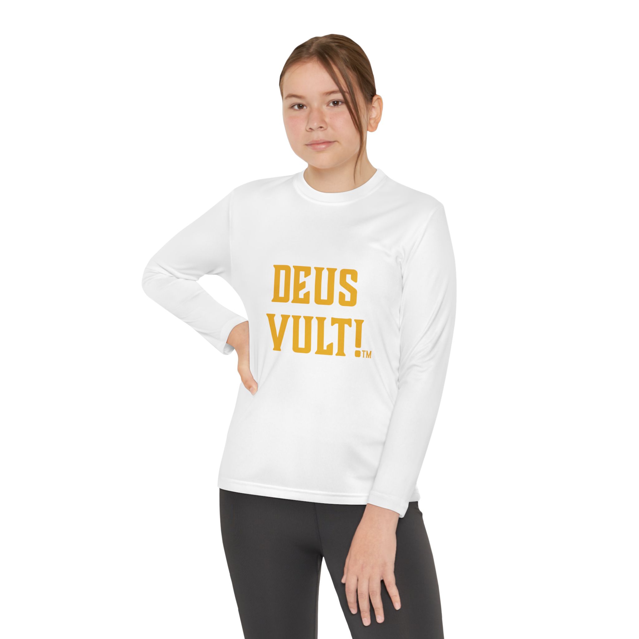 Youth Long Sleeve Tee — "DEUS VULT" Catholic/My Remnant Army Graphic - Image 4