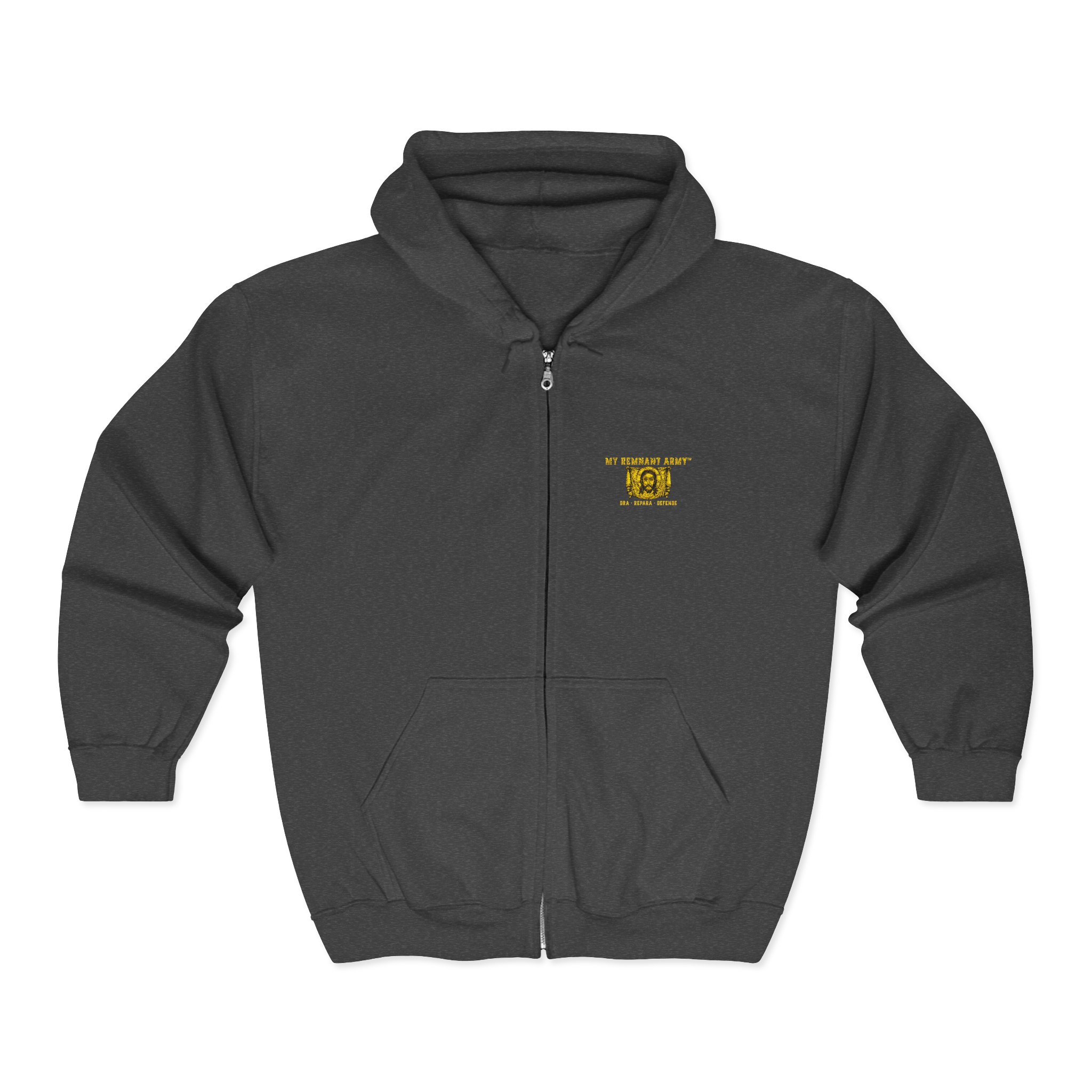 Deus Vult Zip Hoodie – Medieval Crusader Emblem Full-Zip Sweatshirt - Image 5