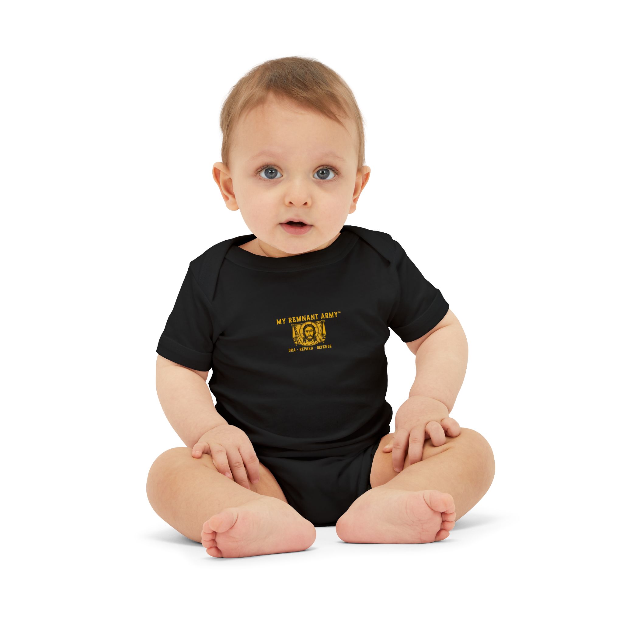 Infant Onesie – 'Deus Vult' Vintage Icon Baby Bodysuit - Image 11