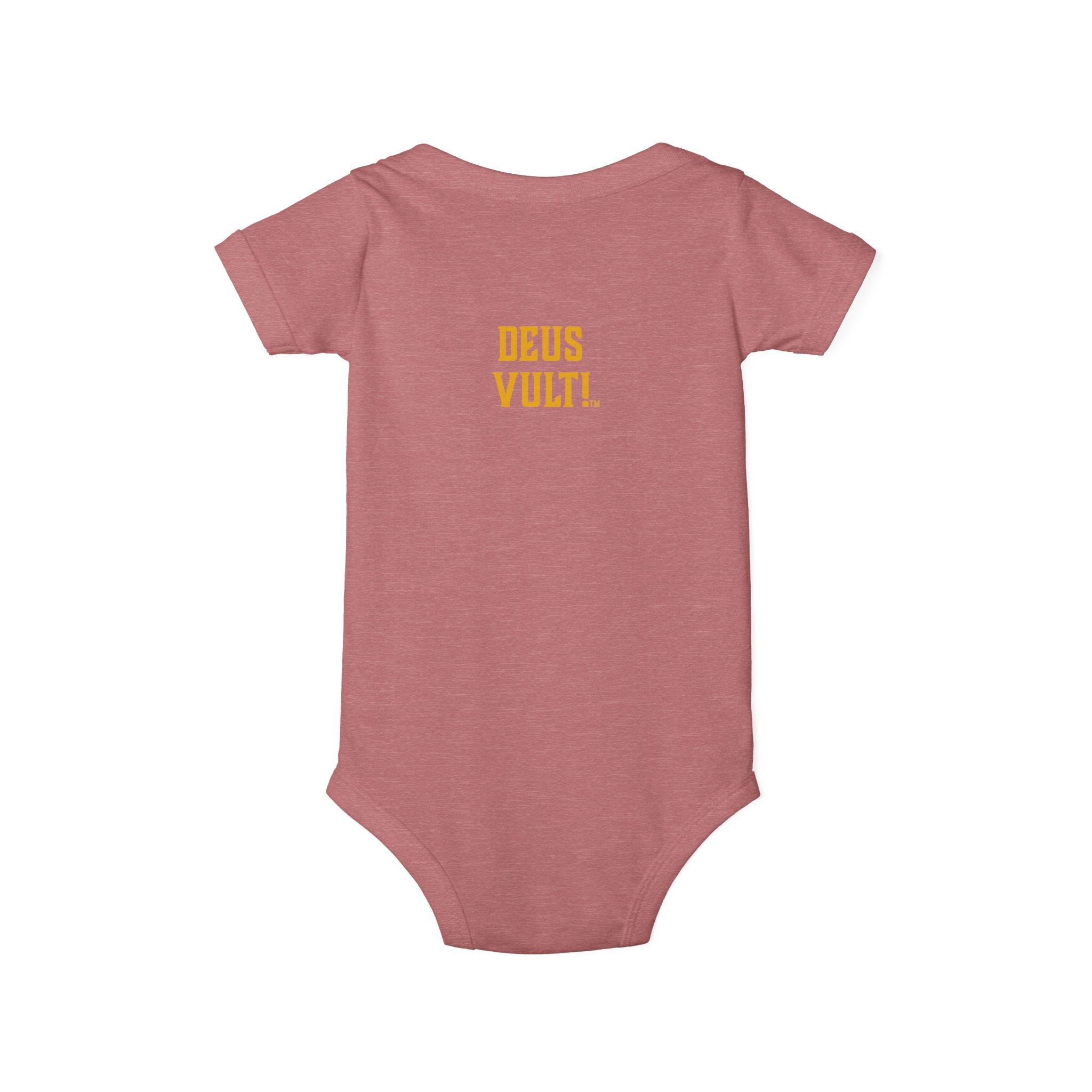 Infant Onesie – 'Deus Vult' Vintage Icon Baby Bodysuit - Image 6