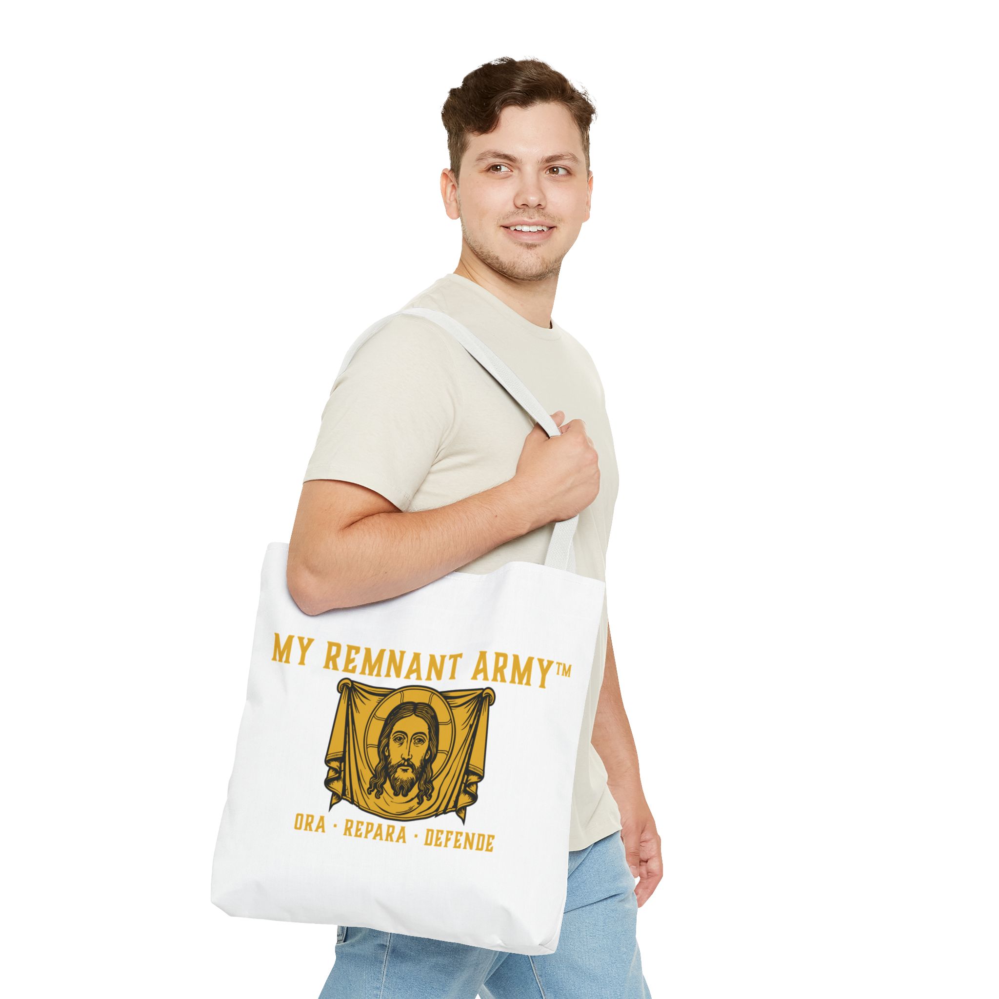 Deus Vult Tote Bag — "My Remnant Army" Christian Crusader Print - Image 11