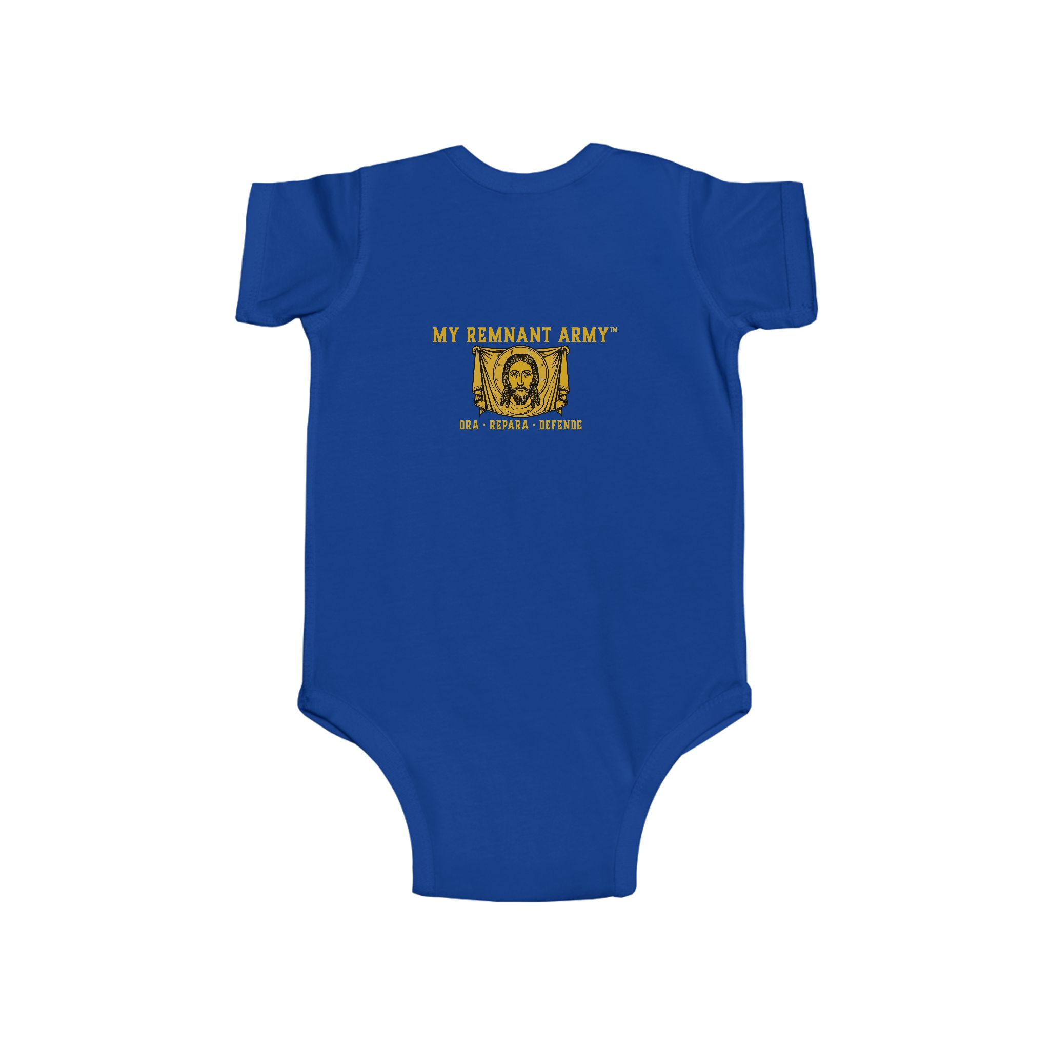 Infant Bodysuit — "Deus Vult" Gold Graphic Baby Onesie - Image 14