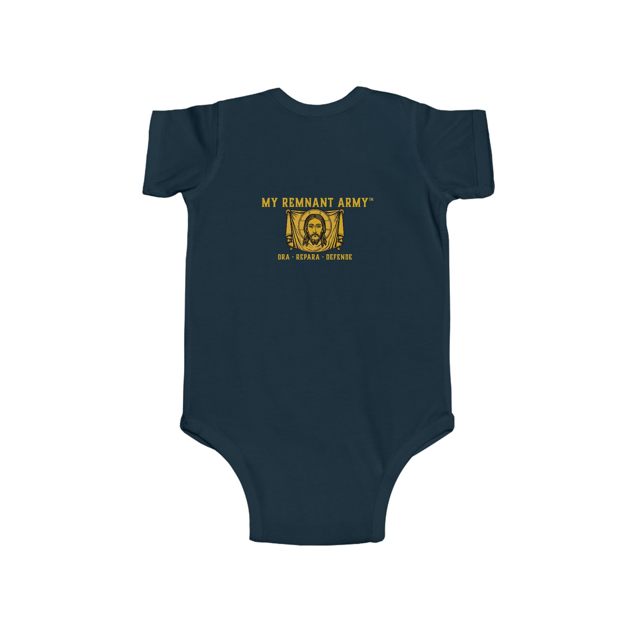 Infant Bodysuit — "Deus Vult" Gold Graphic Baby Onesie - Image 20