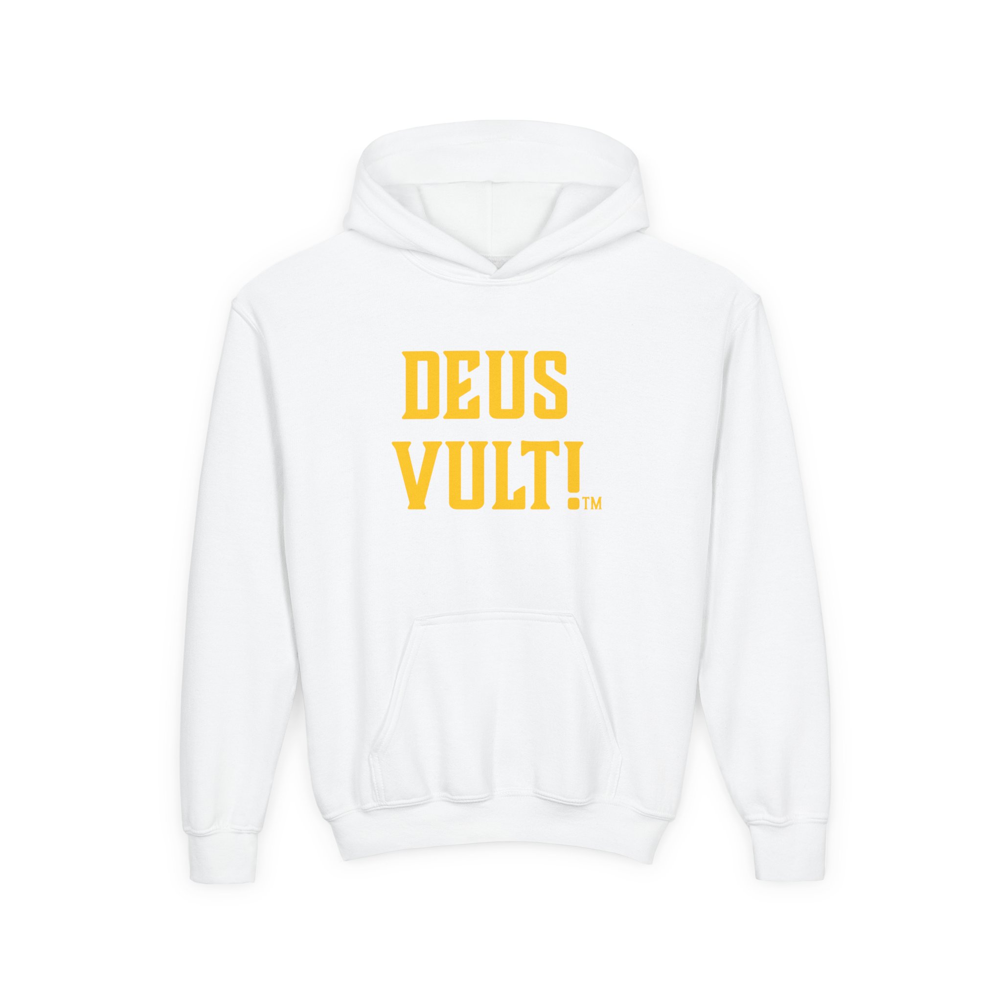 Youth Hoodie — "Deus Vult" Religious Graphic Pullover