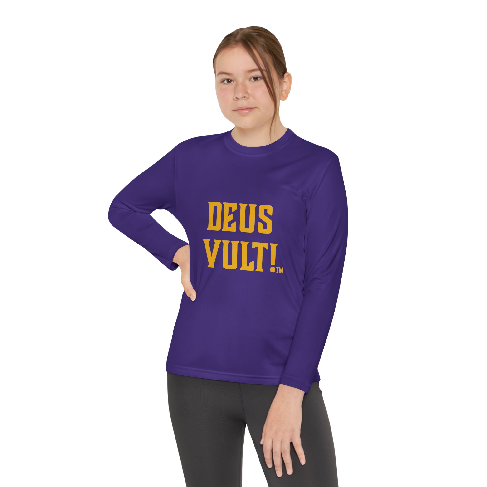 Youth Long Sleeve Tee — "DEUS VULT" Catholic/My Remnant Army Graphic - Image 48