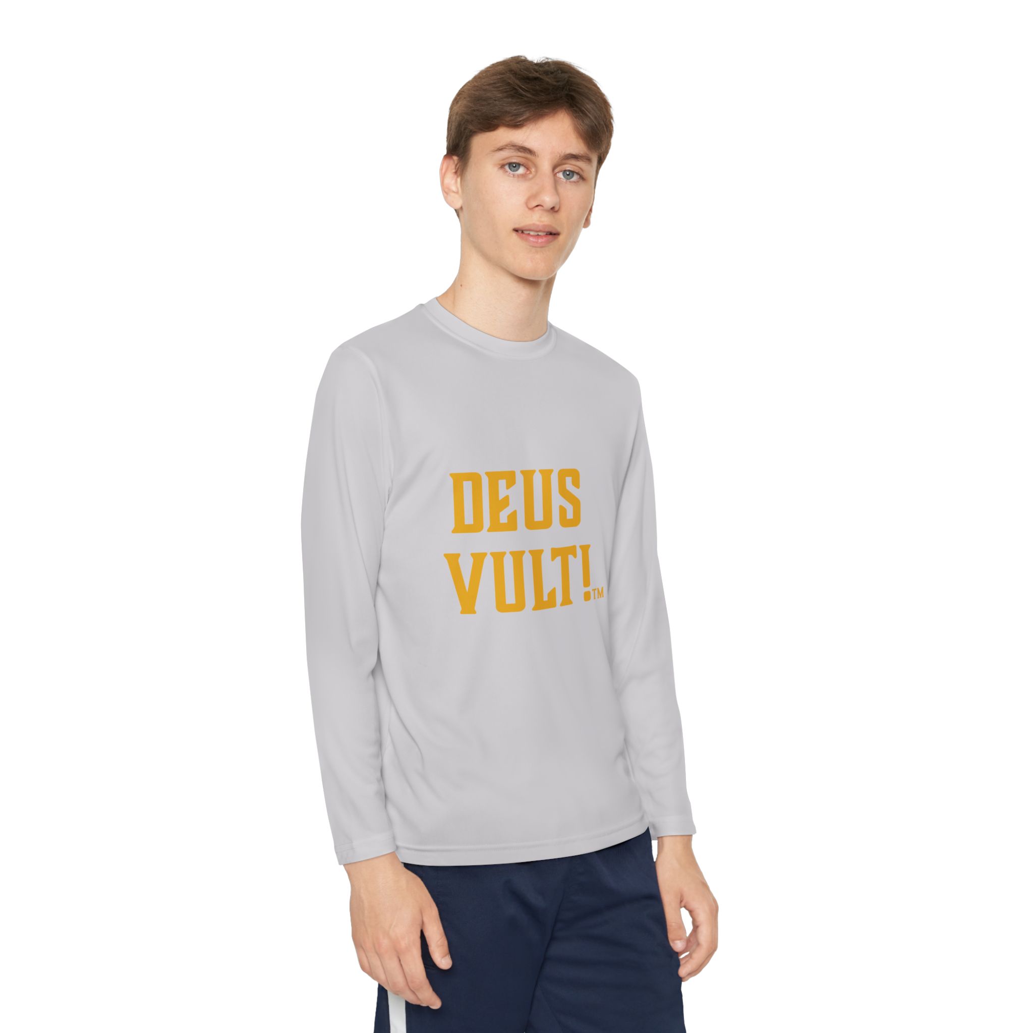 Youth Long Sleeve Tee — "DEUS VULT" Catholic/My Remnant Army Graphic - Image 7