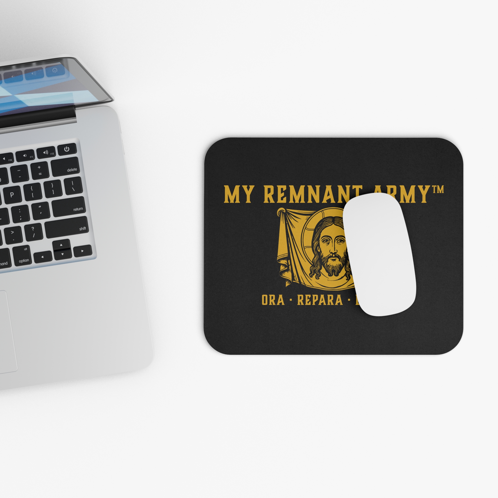 My Remnant Army Mouse Pad — 'Ora Repara Defende' Religious Desk Mat - Image 4