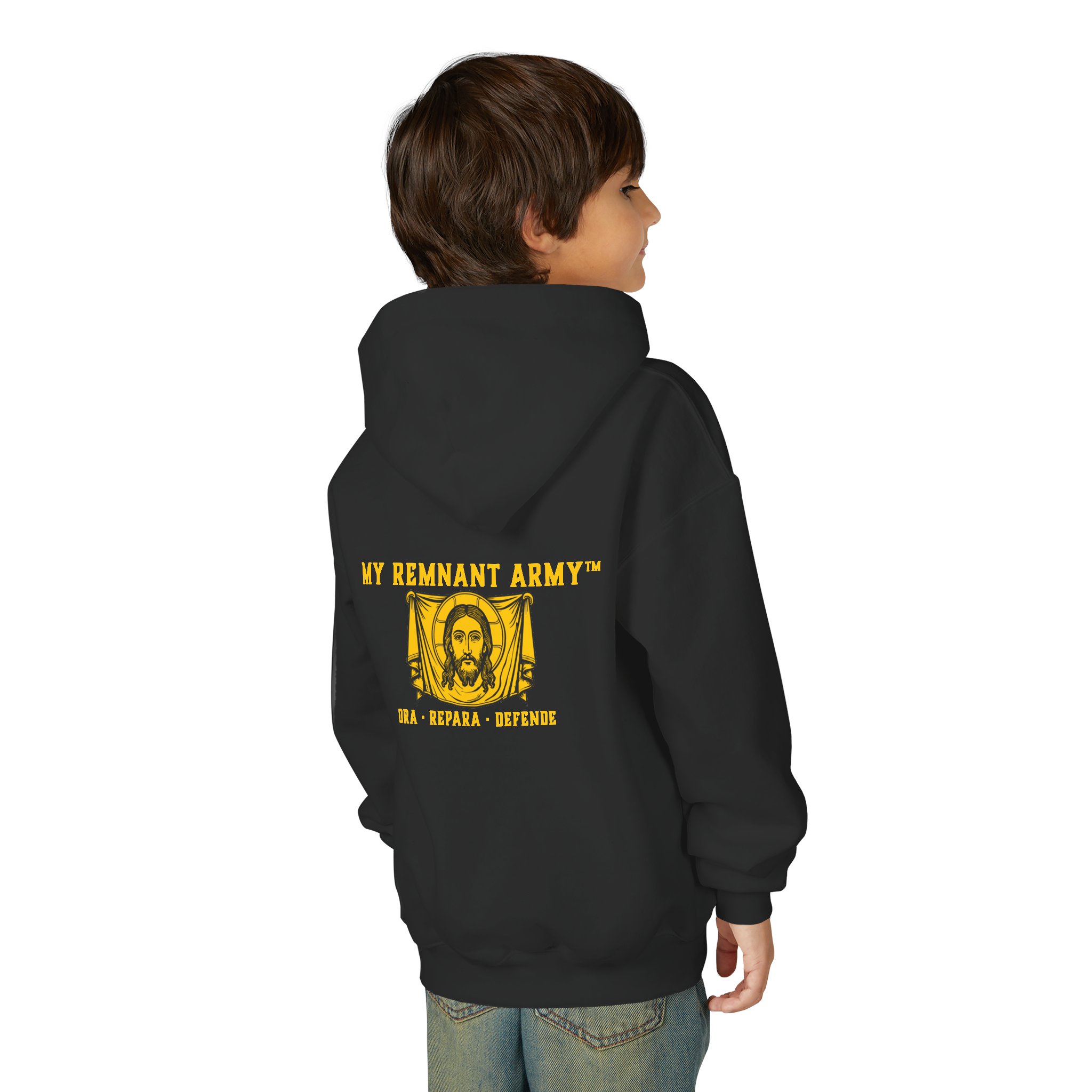 Youth Hoodie — "Deus Vult" Religious Graphic Pullover - Image 8