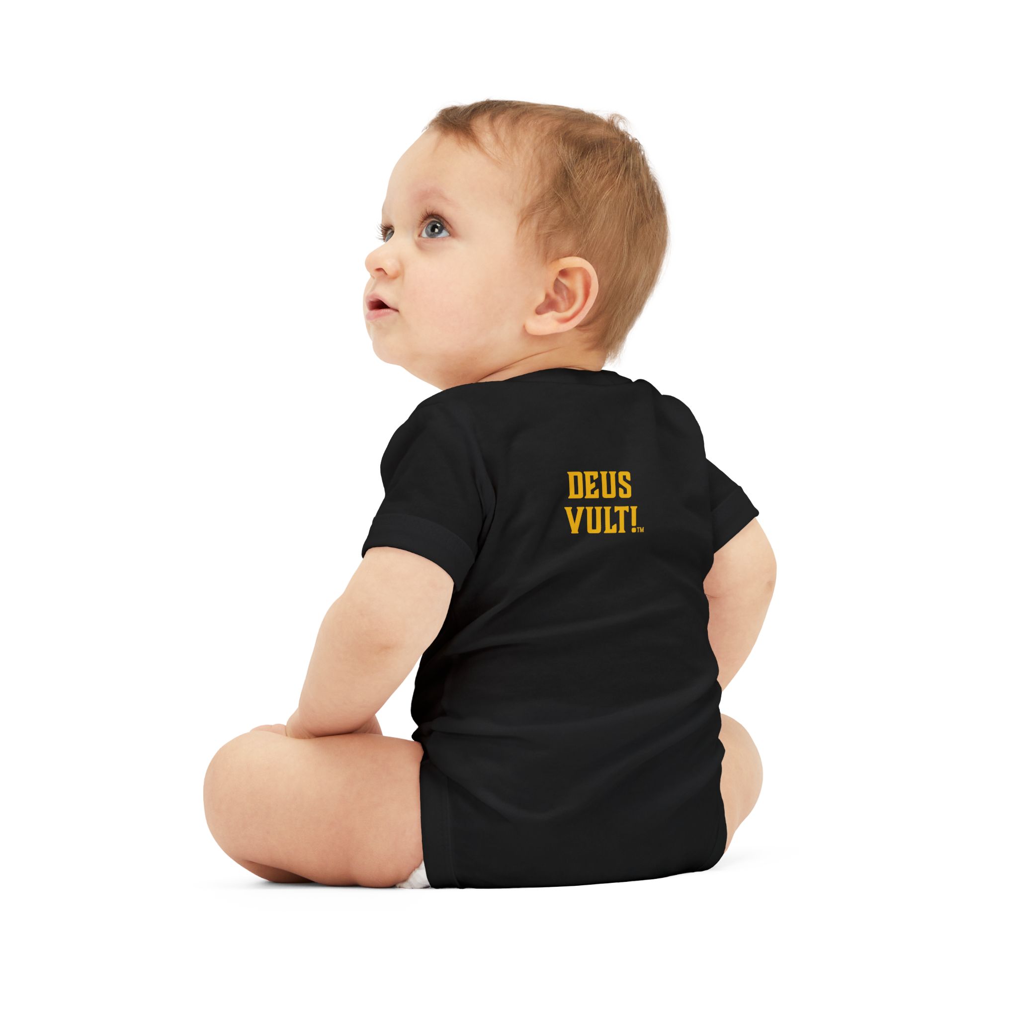 Infant Onesie – 'Deus Vult' Vintage Icon Baby Bodysuit - Image 12