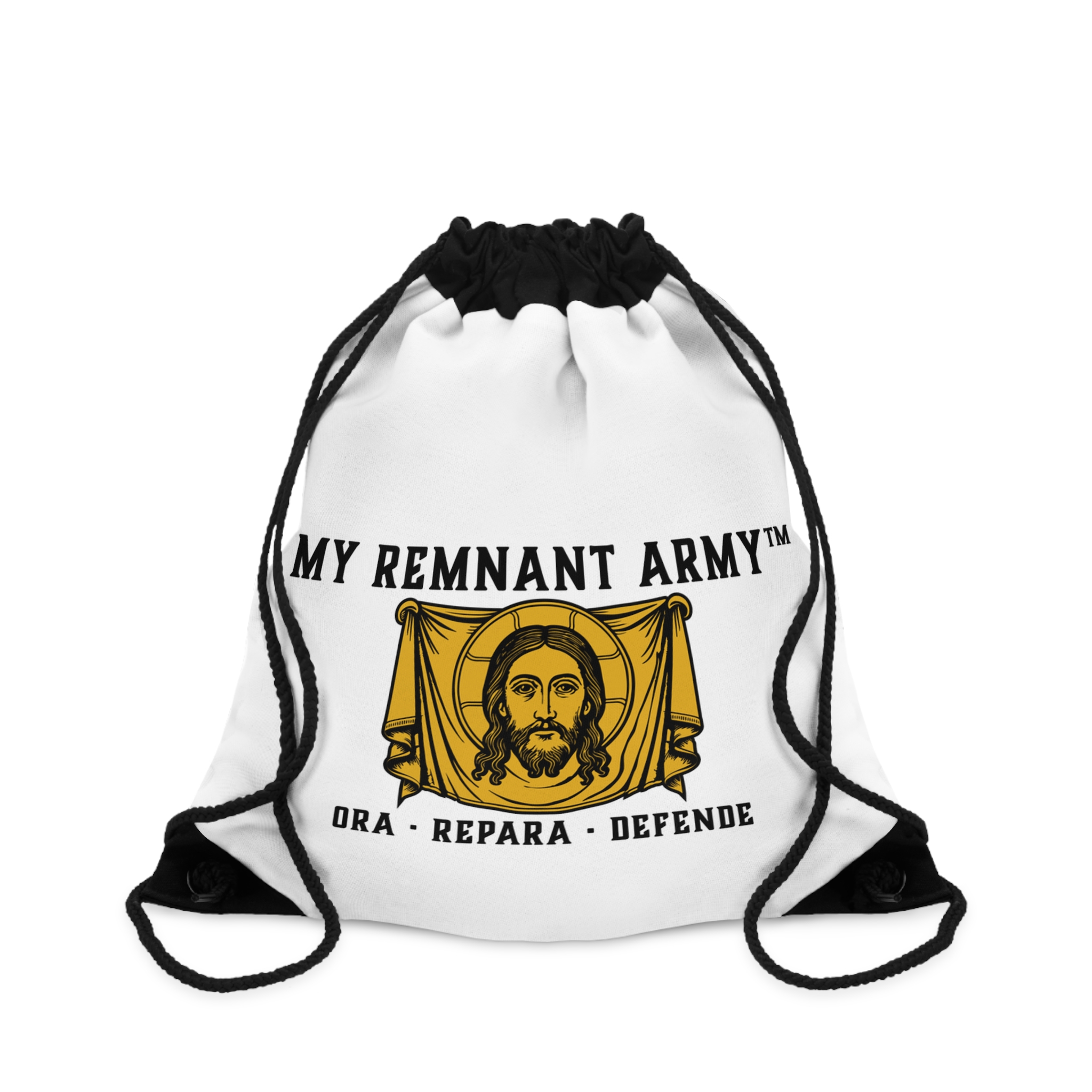 Deus Vult Drawstring Bag — 'My Remnant Army' Faith Backpack - Image 3