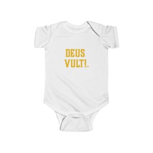 Infant Bodysuit — "Deus Vult" Gold Graphic Baby Onesie