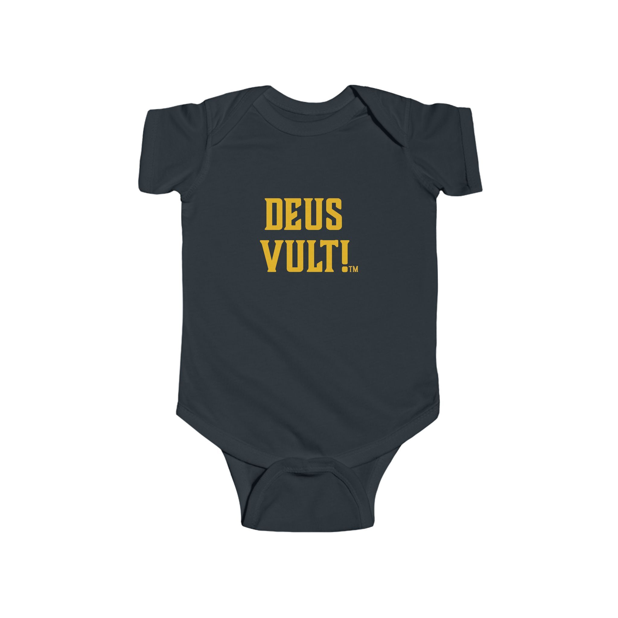 Infant Bodysuit — "Deus Vult" Gold Graphic Baby Onesie - Image 16