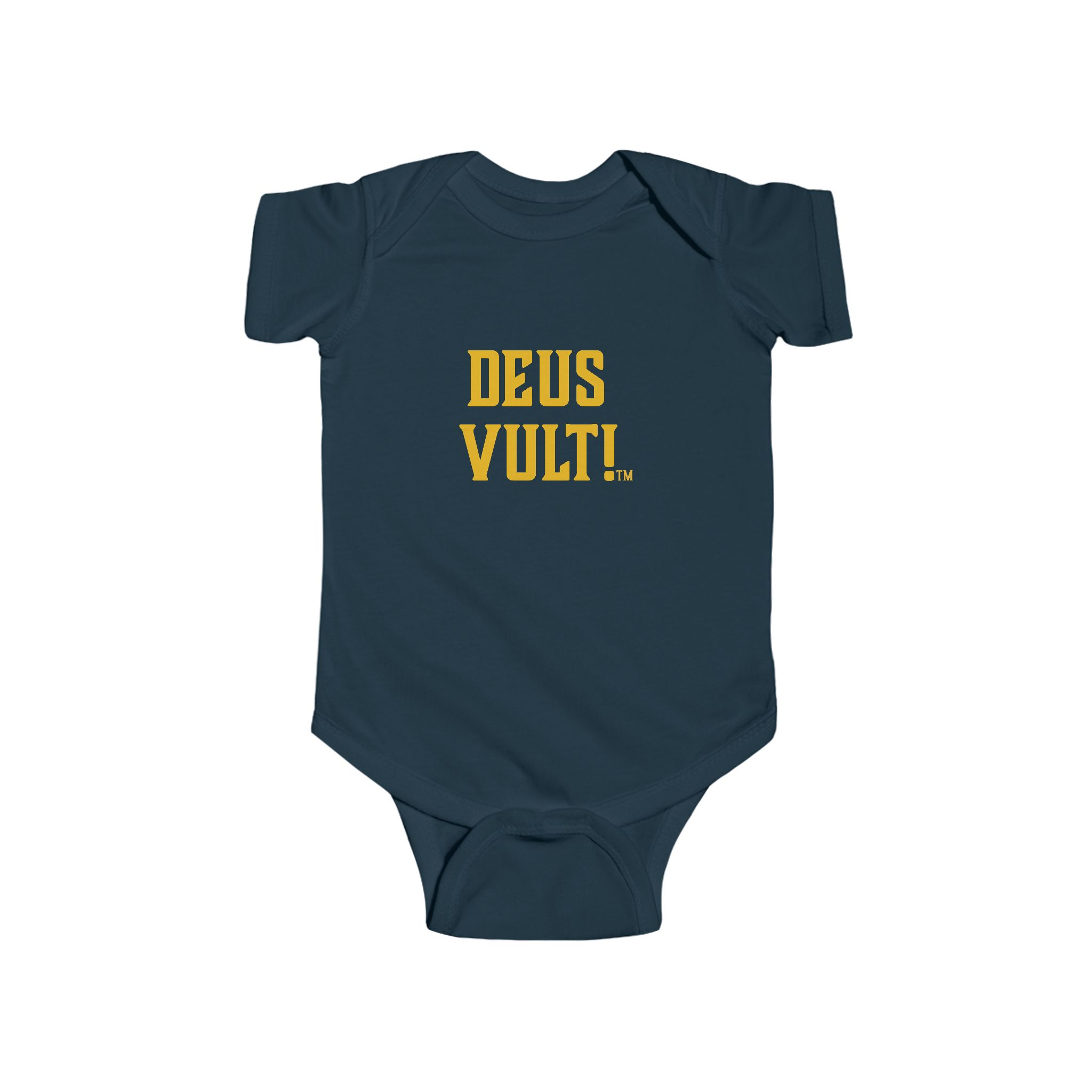 Infant Bodysuit — "Deus Vult" Gold Graphic Baby Onesie - Image 19