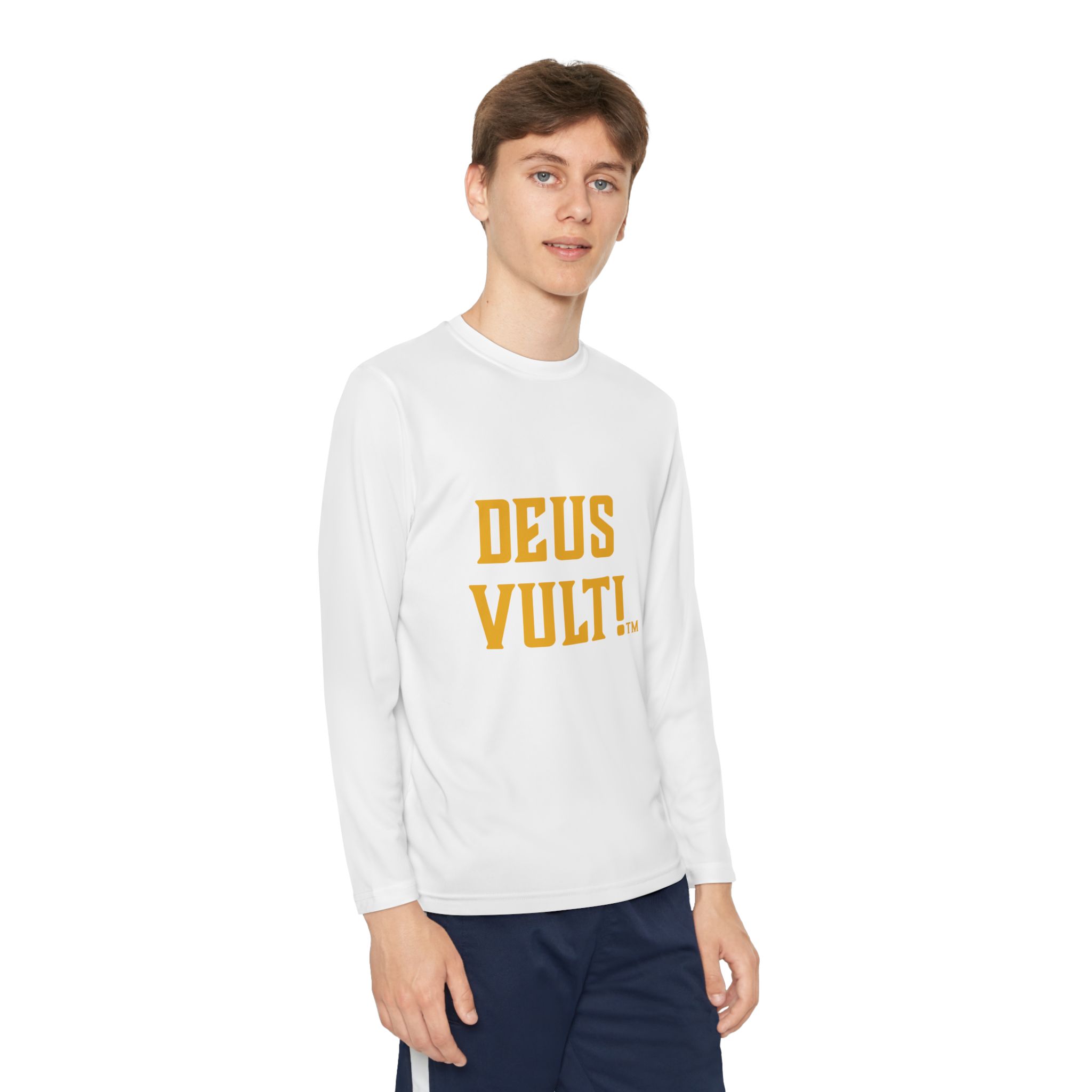 Youth Long Sleeve Tee — "DEUS VULT" Catholic/My Remnant Army Graphic - Image 3