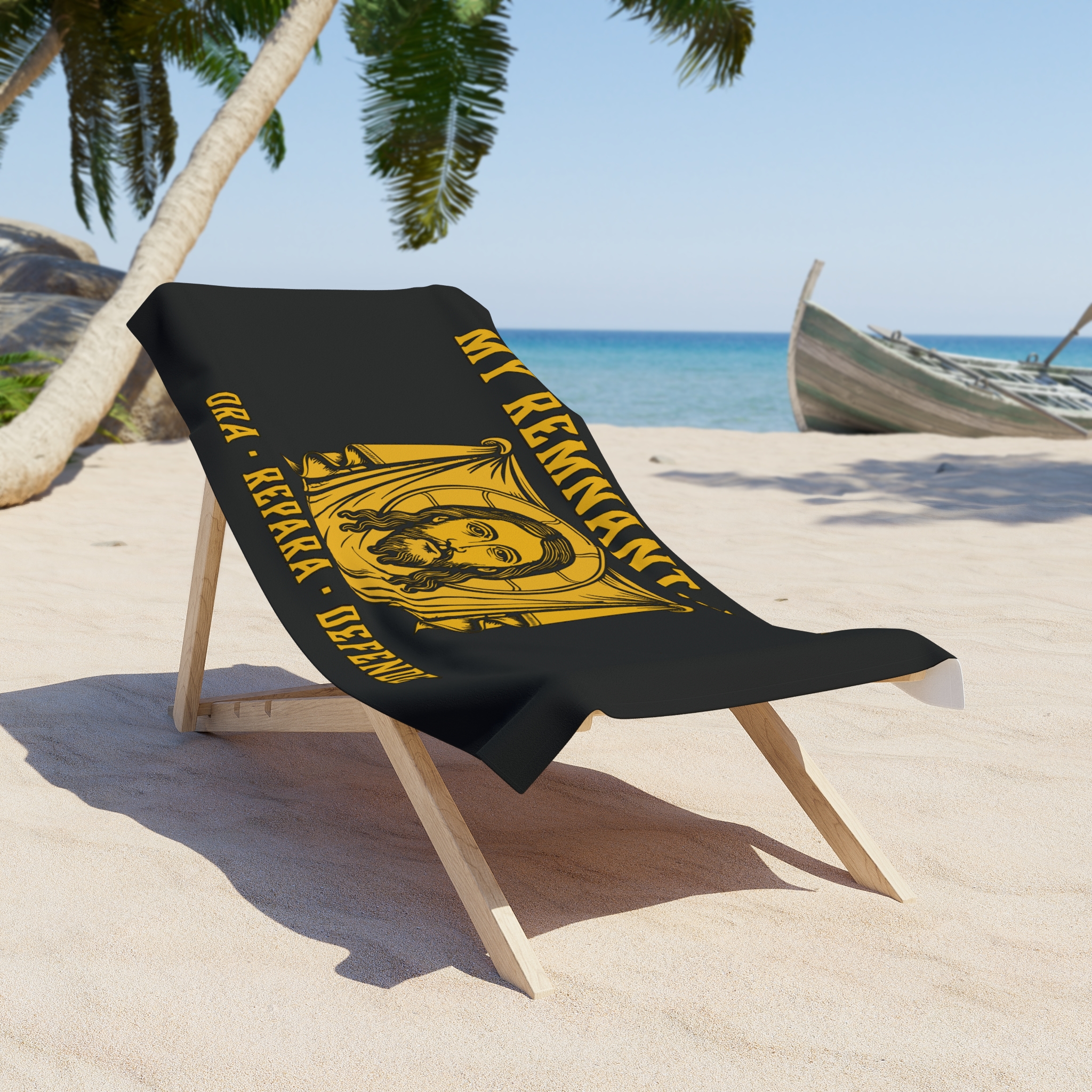 My Remnant Army Beach Towel — "Ora Repara Defende" Christian Jesus Design - Image 2