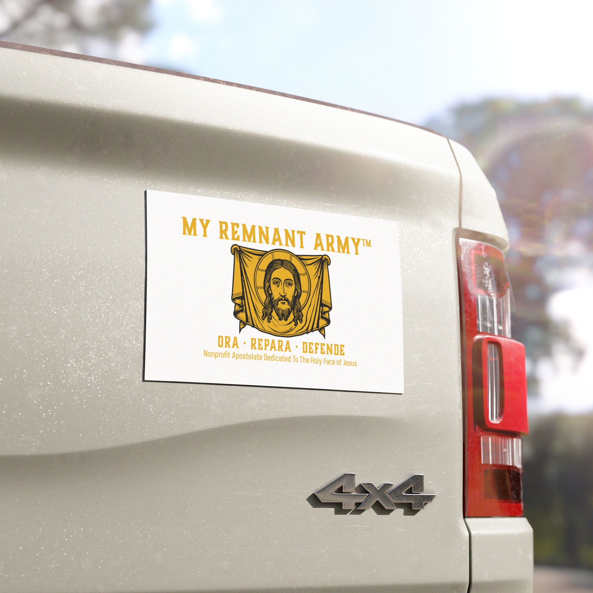 Car Magnet - "My Remnant Army" Jesus Face Religious Magnetic Decal - Image 4