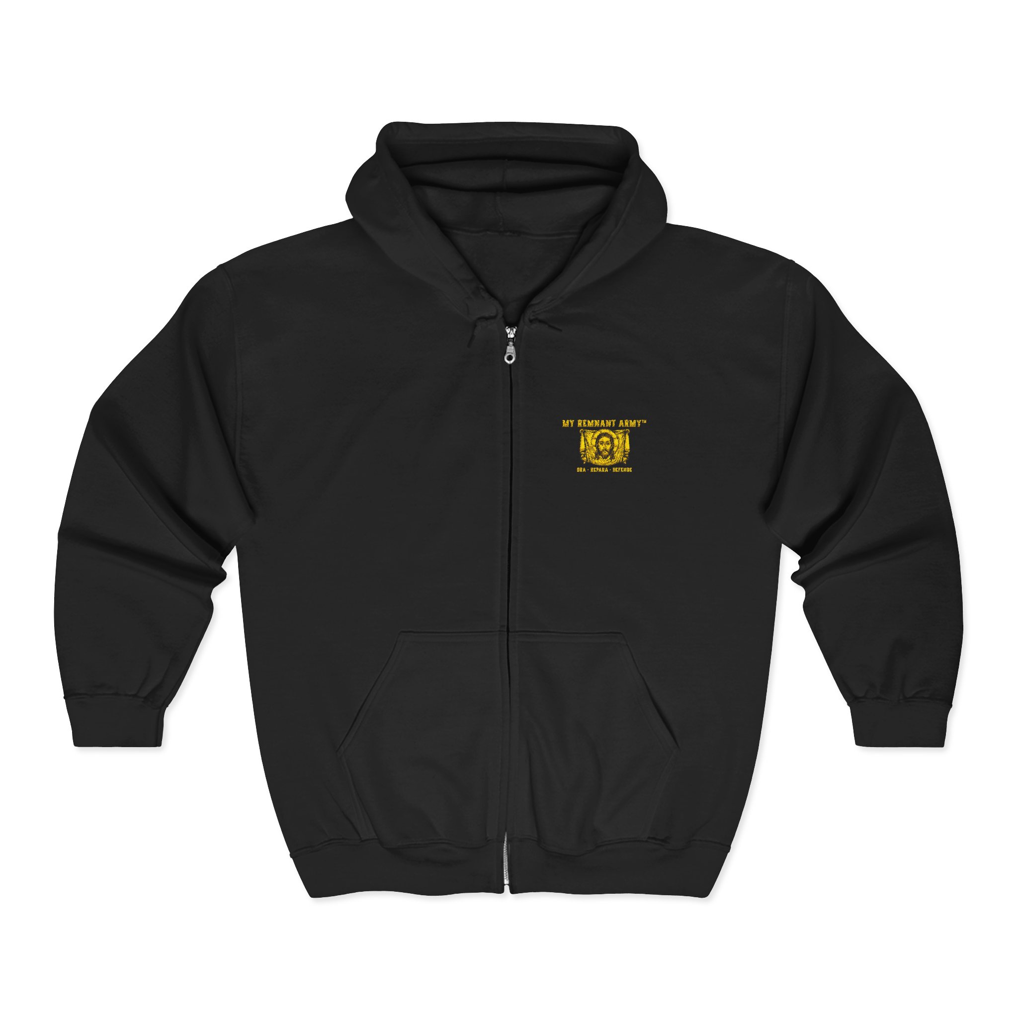 Zip Hoodie — 'Deus Vult' Medieval Crusader Emblem Full-Zip Hoodie
