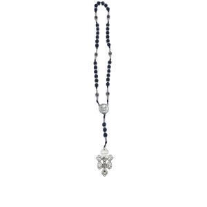 Holy Face Chaplet – Silver Pardon Crucifix with Black